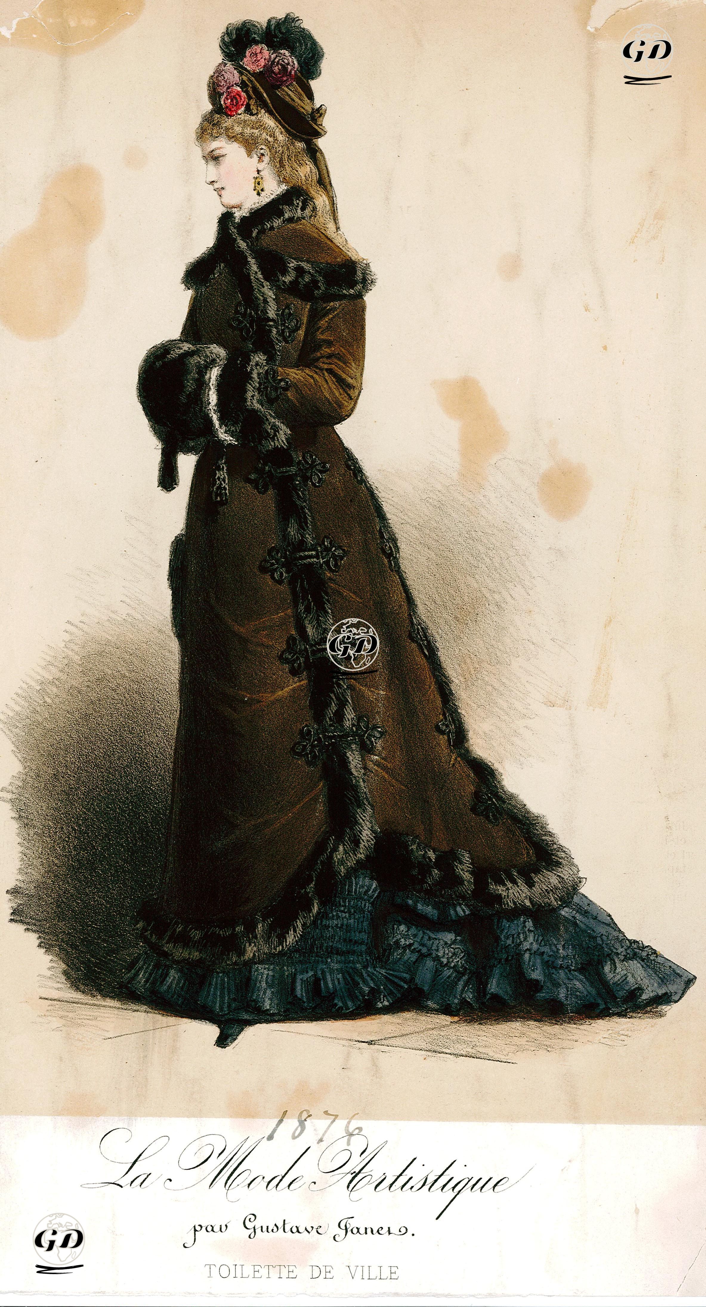 Gustave Janet Tarafından Tasarlanan Süslü Şehir Kıyafeti(Tuvalet), La Mode Artistique -  - 1876