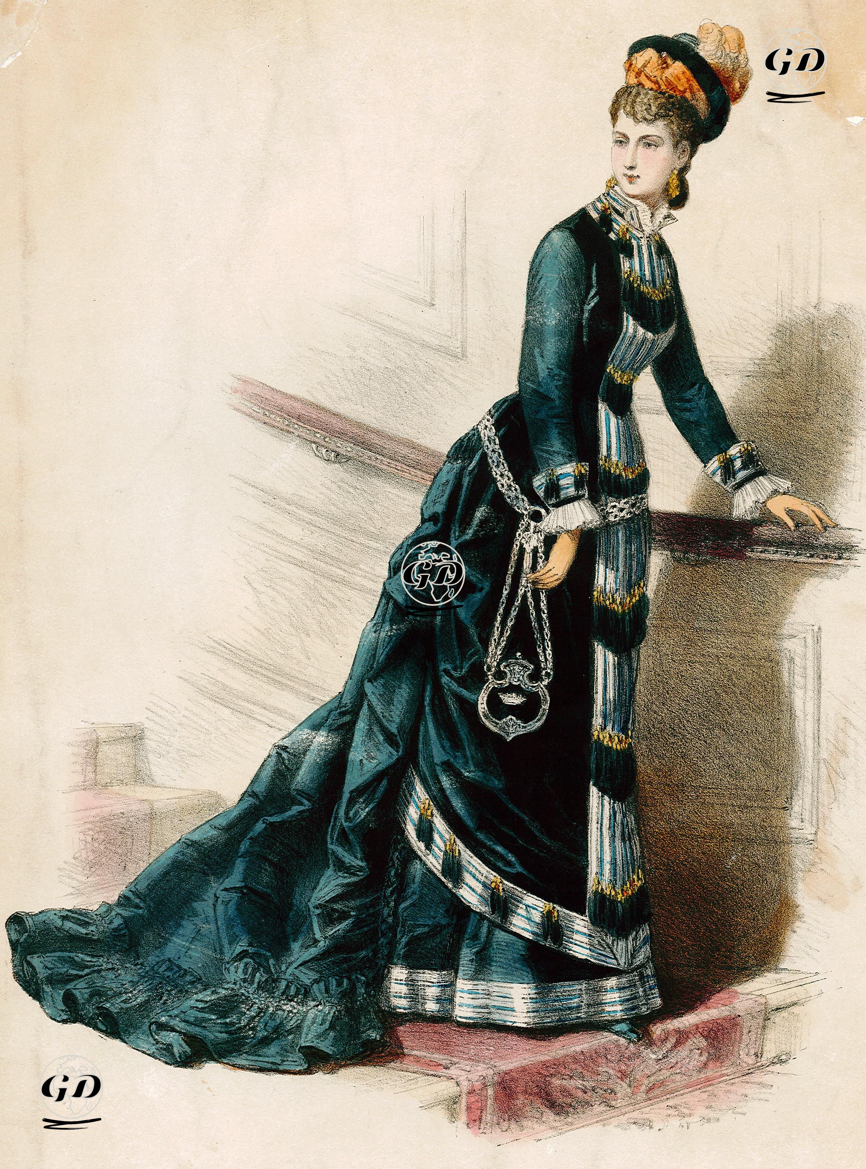 Gustave Janet Tarafından Tasarlanan Süslü Şehir Kıyafeti(Tuvalet), La Mode Artistique -  - 1876