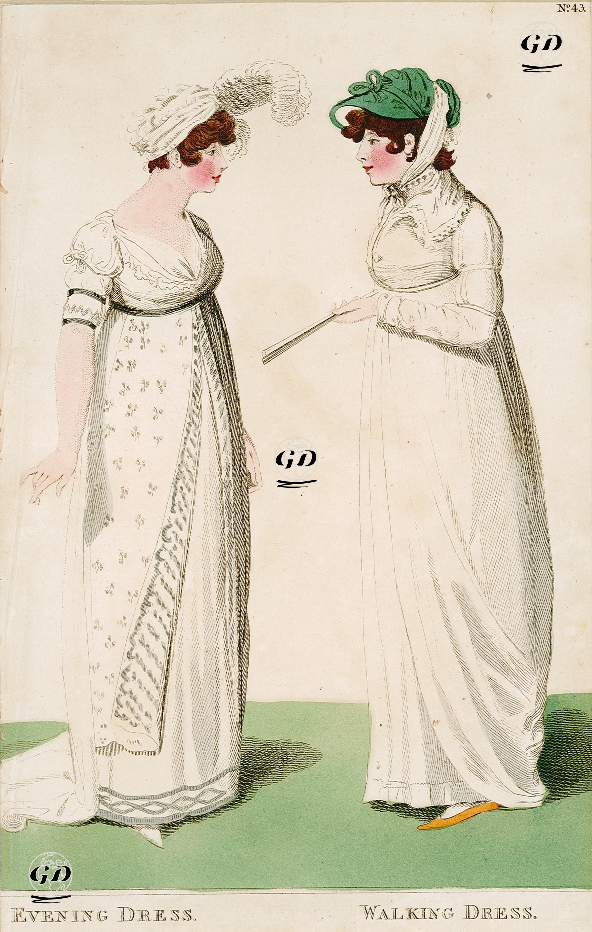 Evening Dress-Walking Dress, No.43 -  - 1801