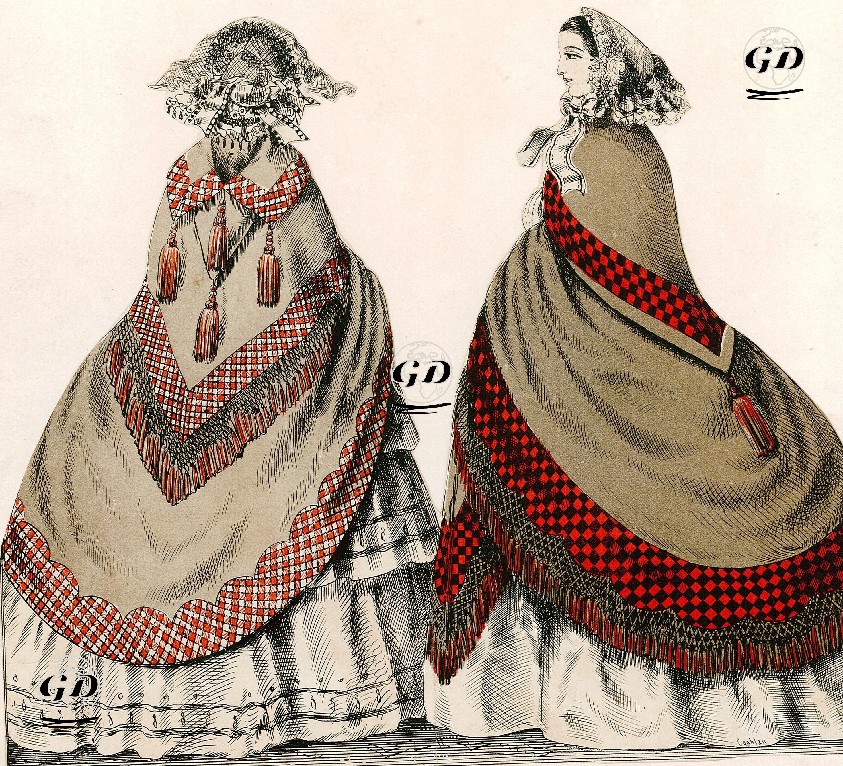 1840's and 1850's Woman Fashion -  - 1840's-1850's