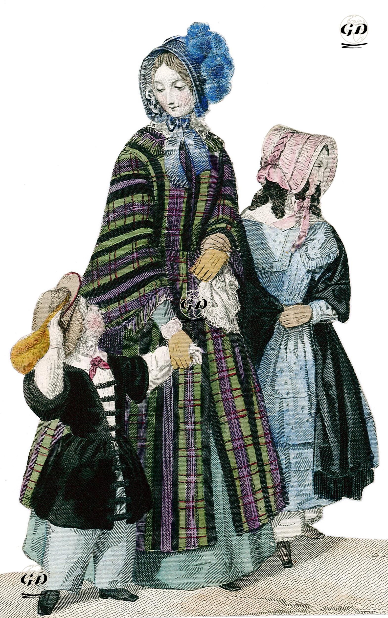 1840's and 1850's Woman Fashion -  - 1840's-1850's