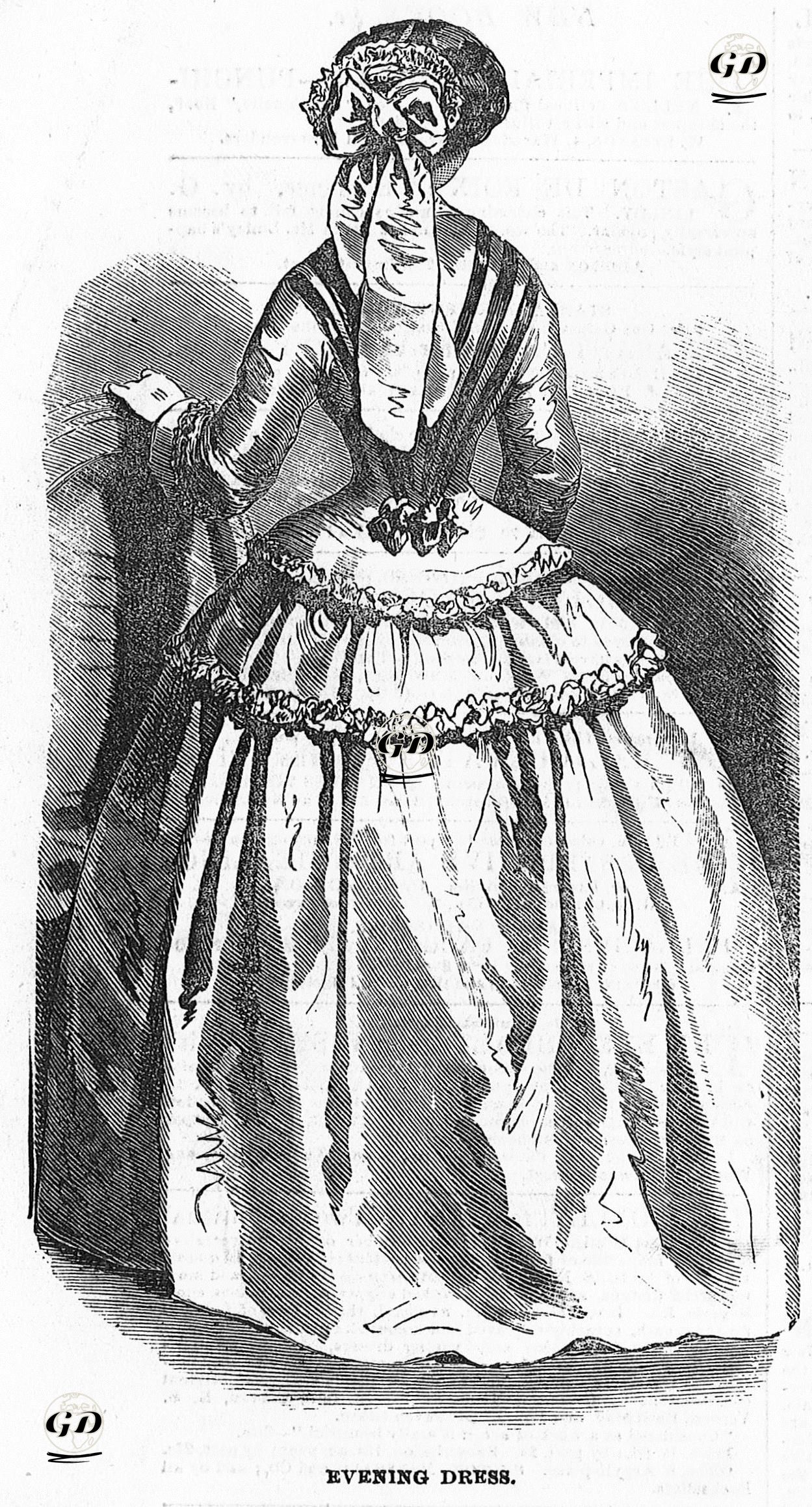 1853 Yılının Mayıs Ayının Paris Modası-Akşam Kıyafeti -  - 1854