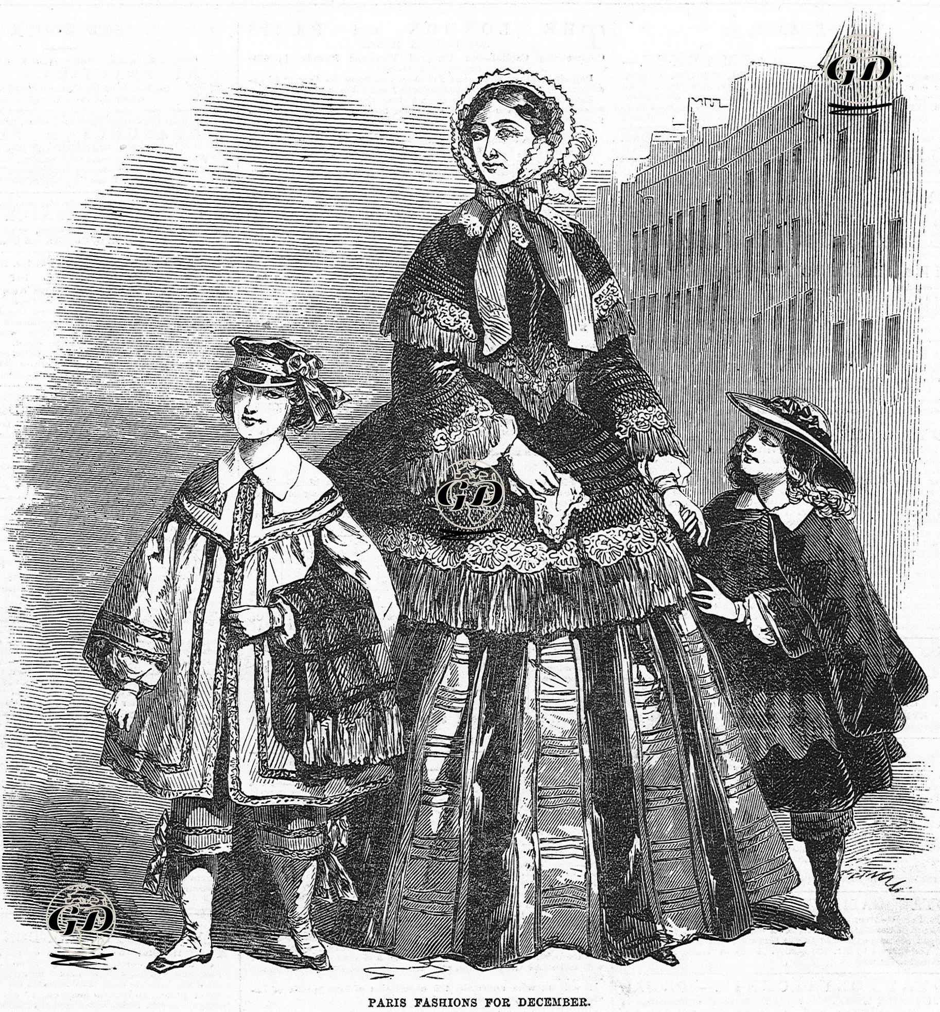 1855 Yılının Aralık Ayının Paris Modası  -  - 1855
