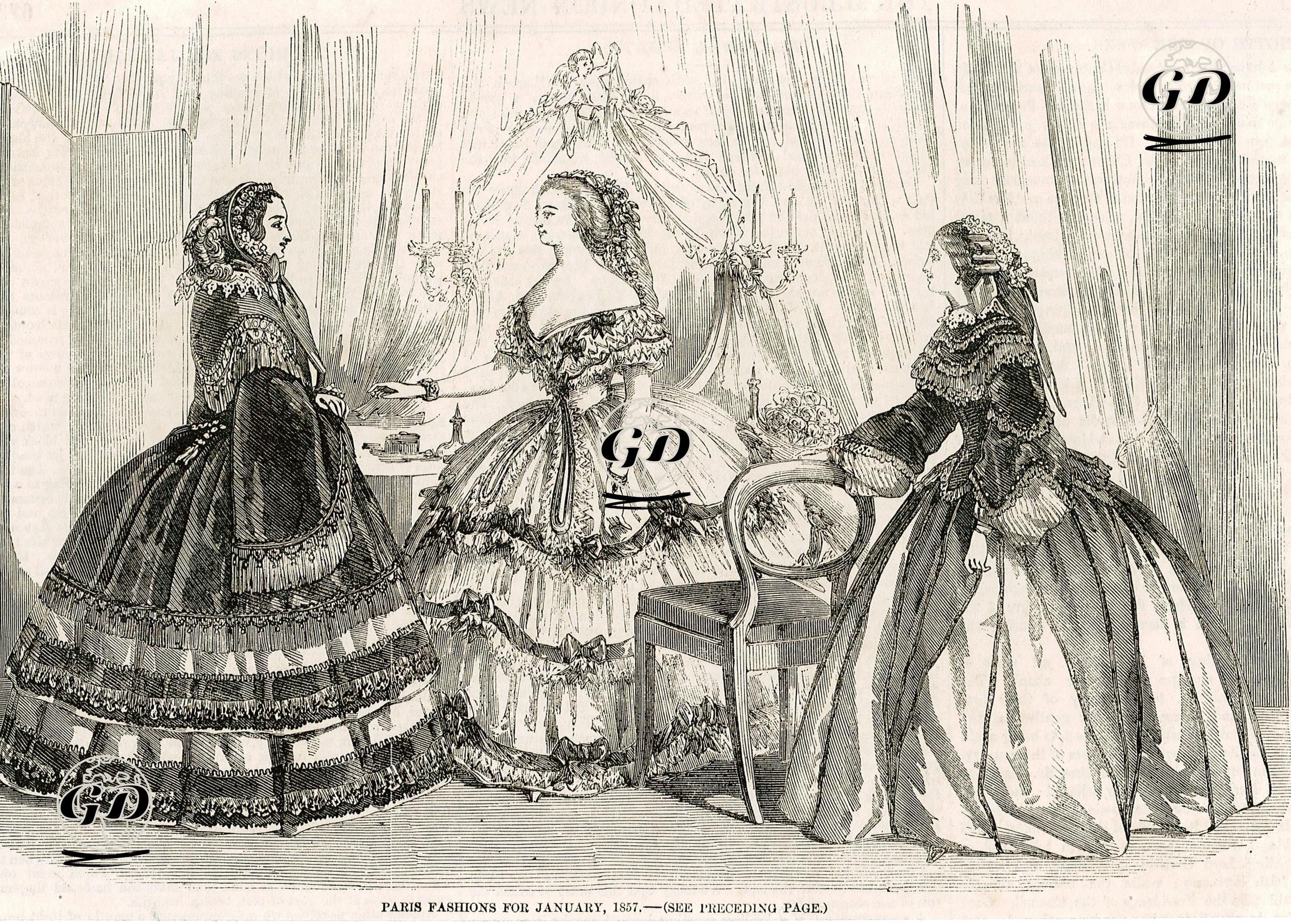 1857 Yılının Ocak Ayının Paris Modası  -  - 1857