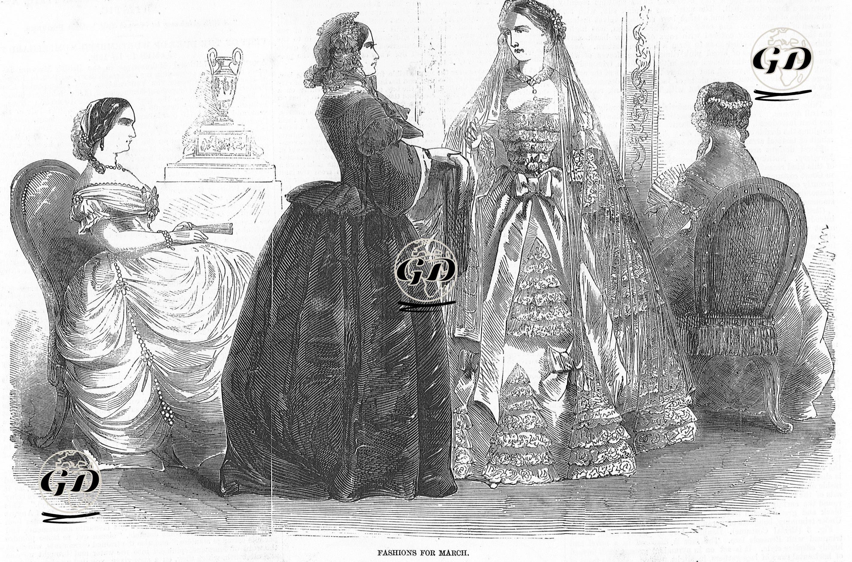 1857 Yılının Mart Ayının Paris Modası  -  - 1857