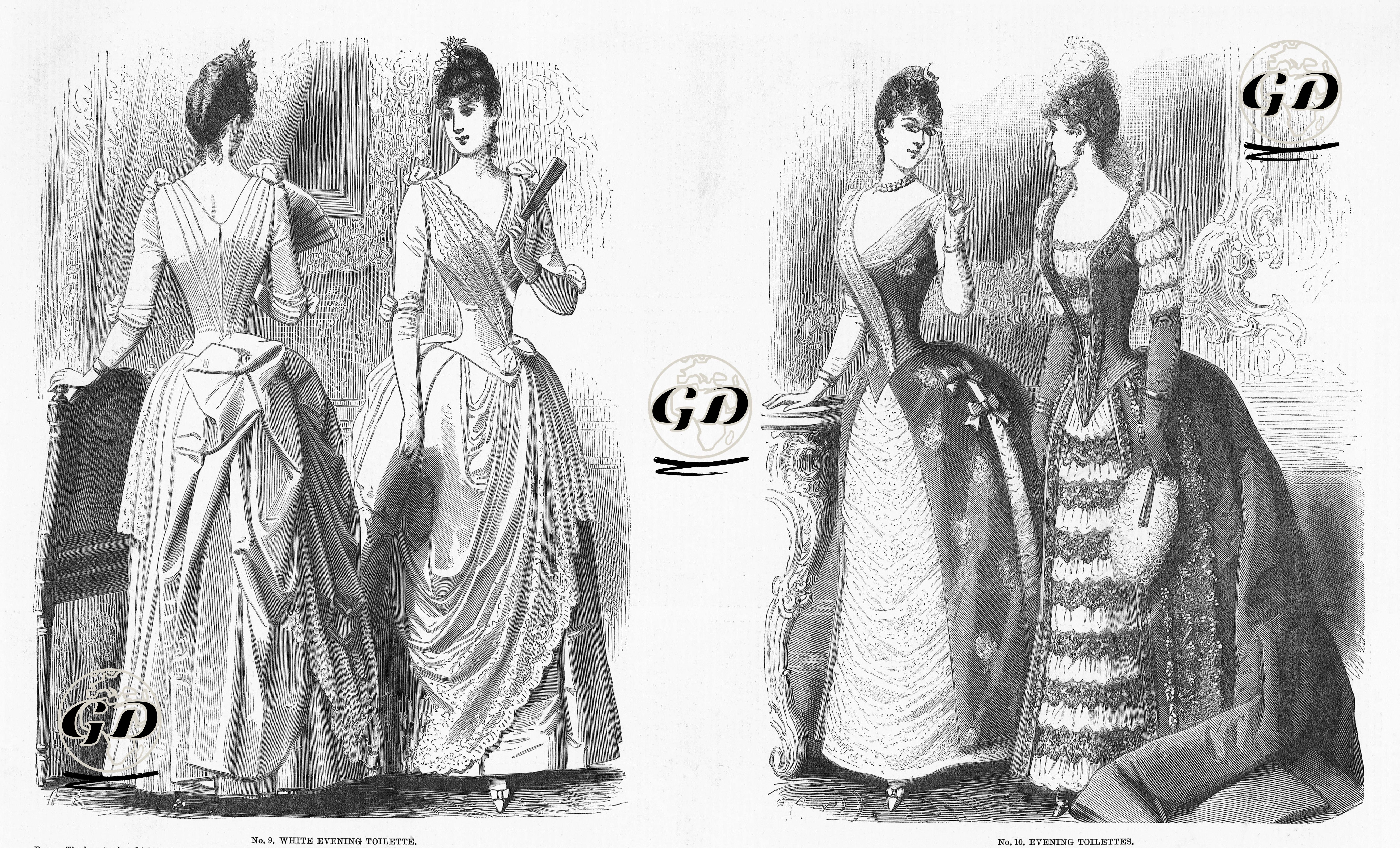 White Evening Toilette-Evening Toilettes -  - 1888