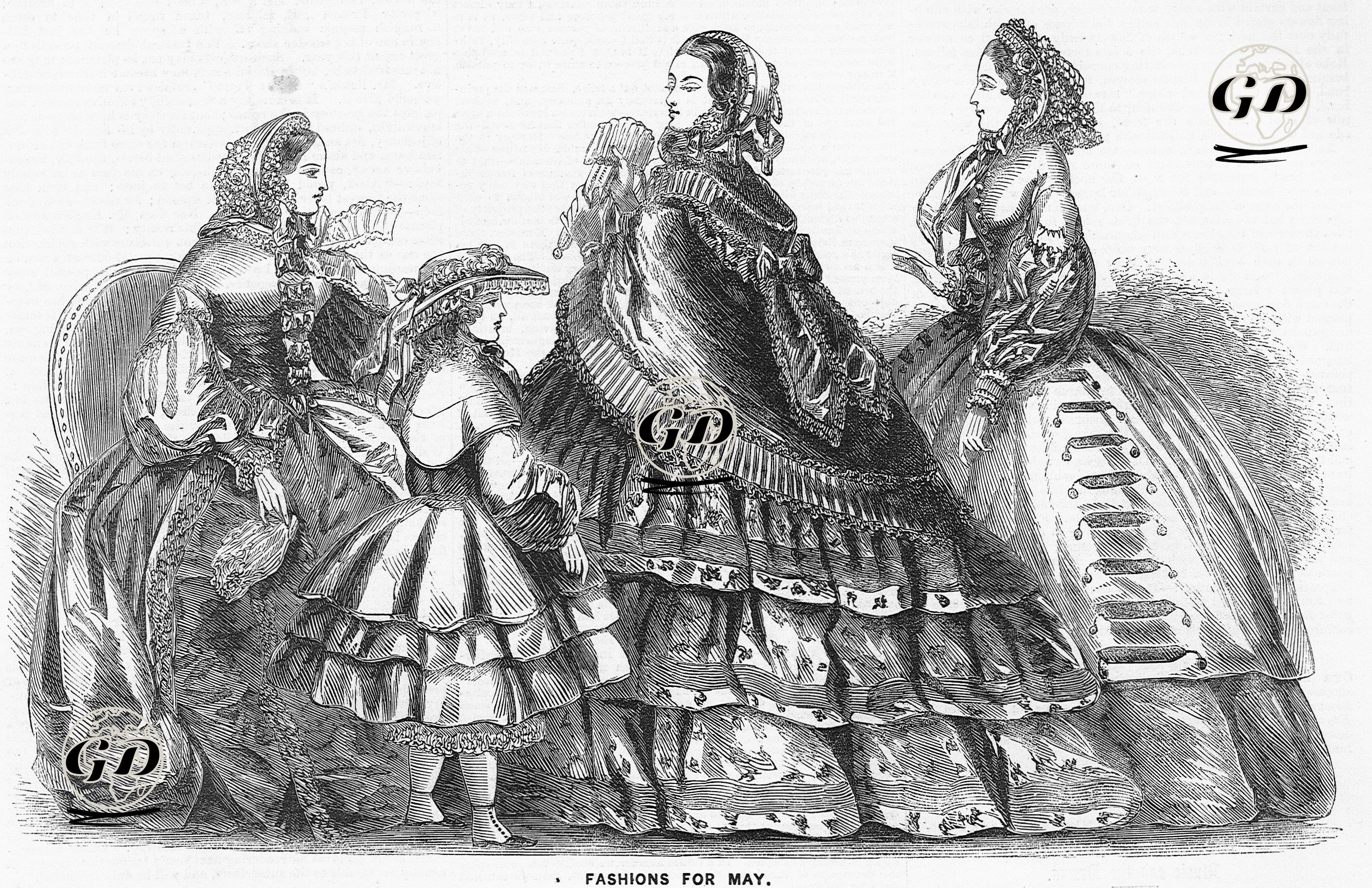 Fashions For May -  - 1858