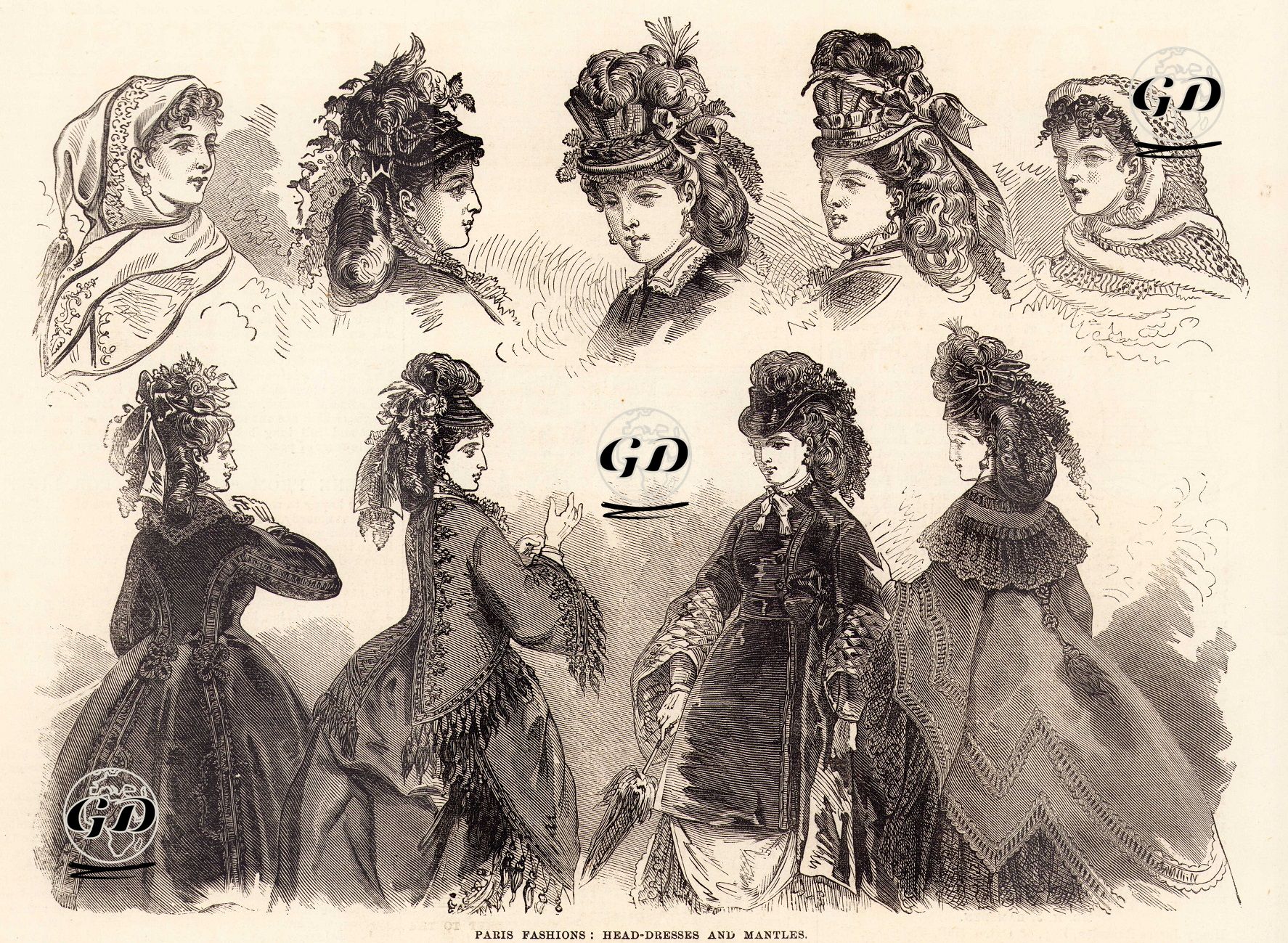1871 Yılı Paris Modası, Başlıklar Ve Mantolar -  - 1871