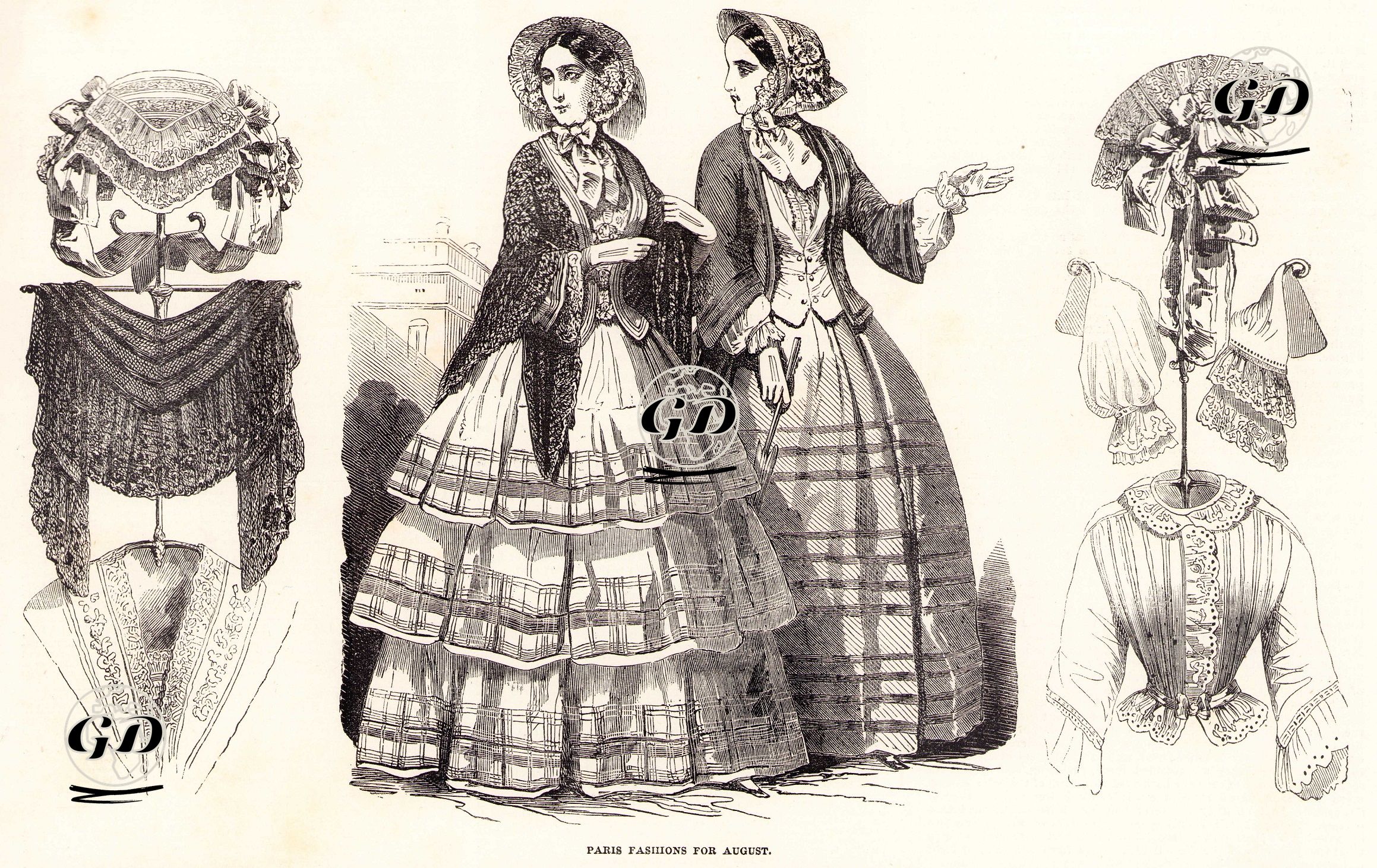 1851 Yılı Ağustos Ayının Paris Modası -  - 1851