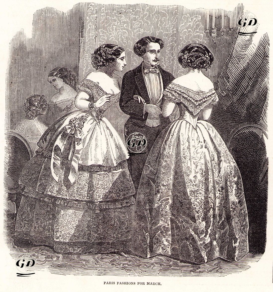 Paris Fashions For March (1853) -  - 1853