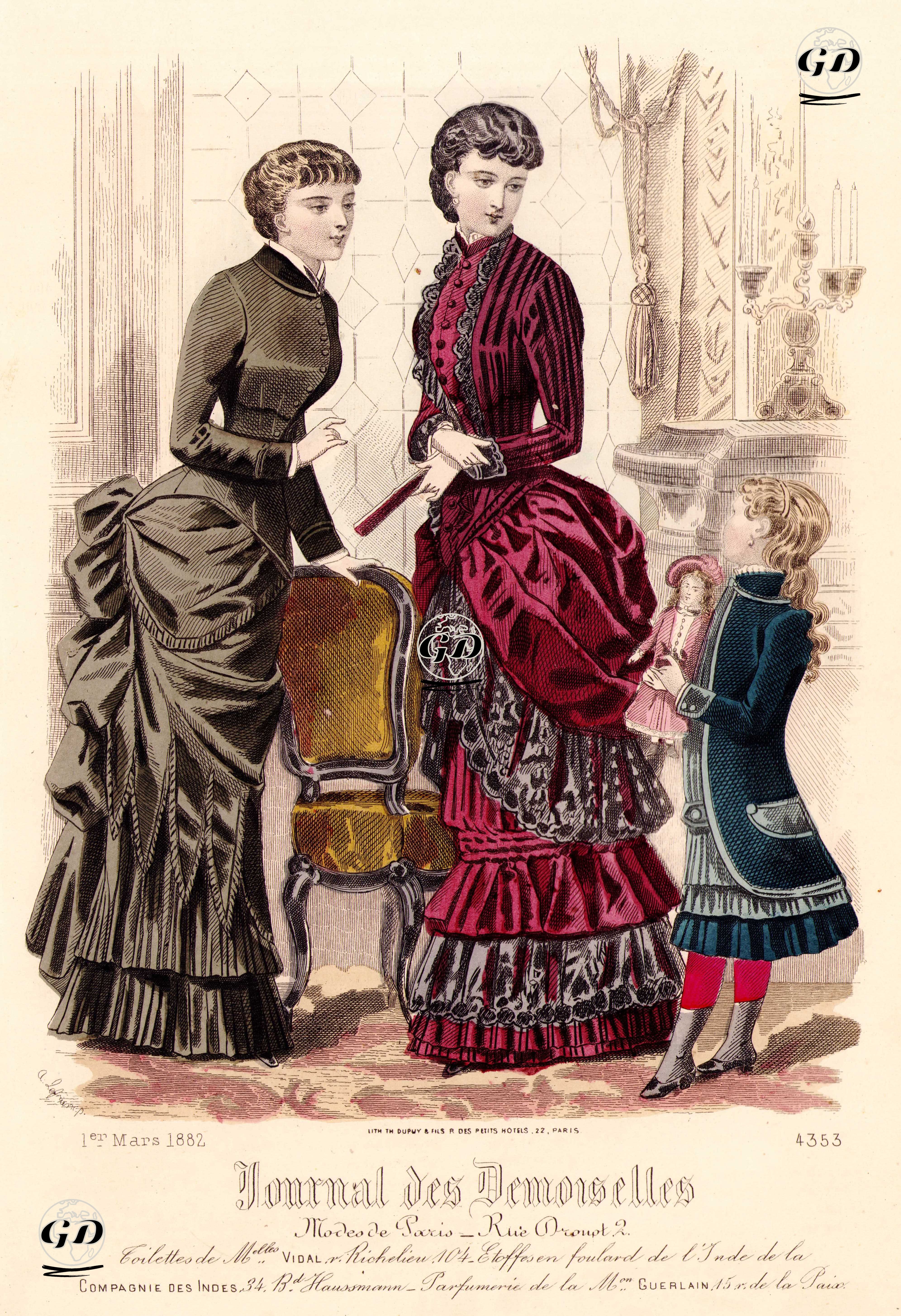 Journal des Demoiselles, 1 Mart 1882 - A.Zefruame ???? - 1882