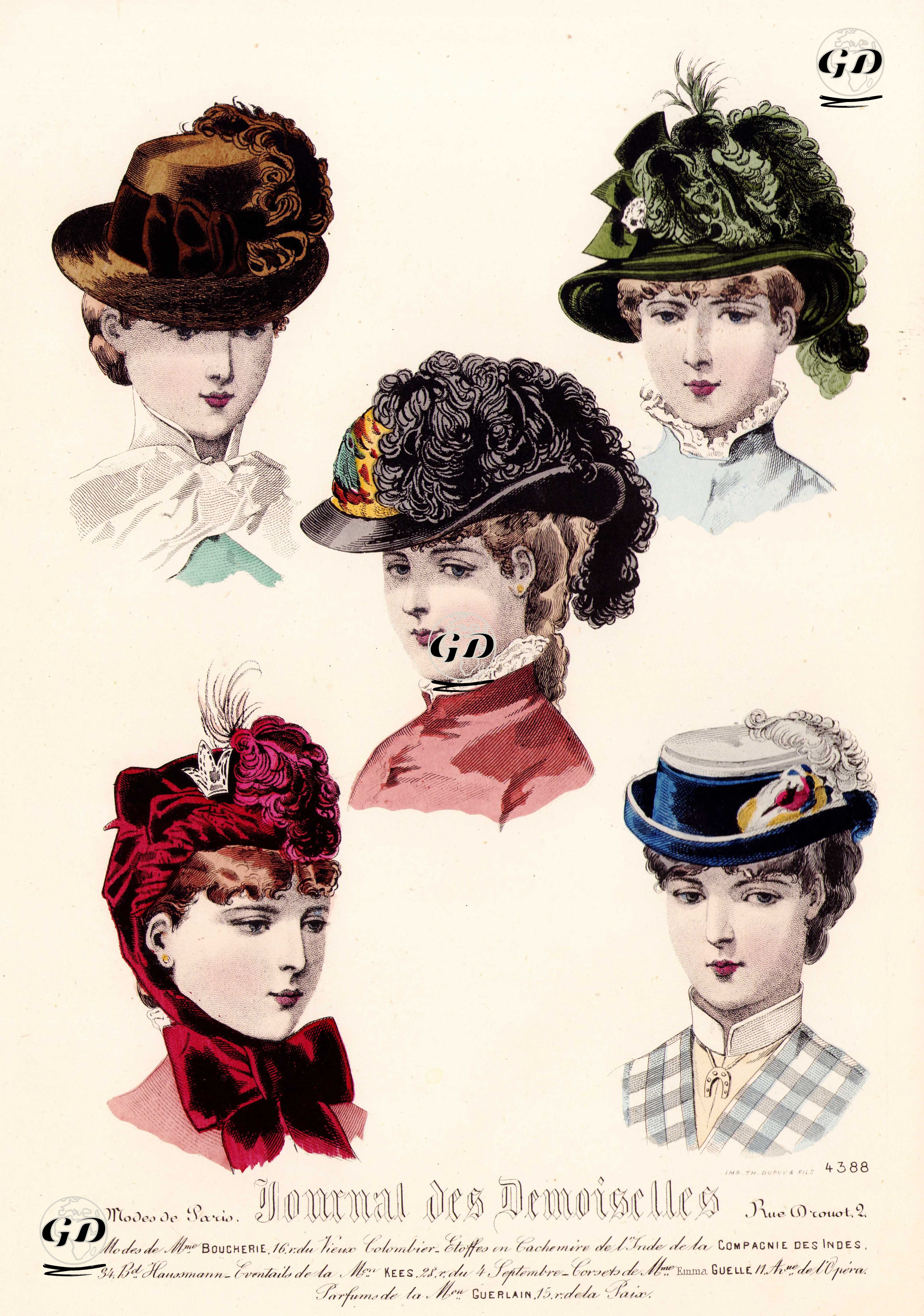 Journal des Demoiselles, 1880's (Hats & Accessories) -  - 1882-1883