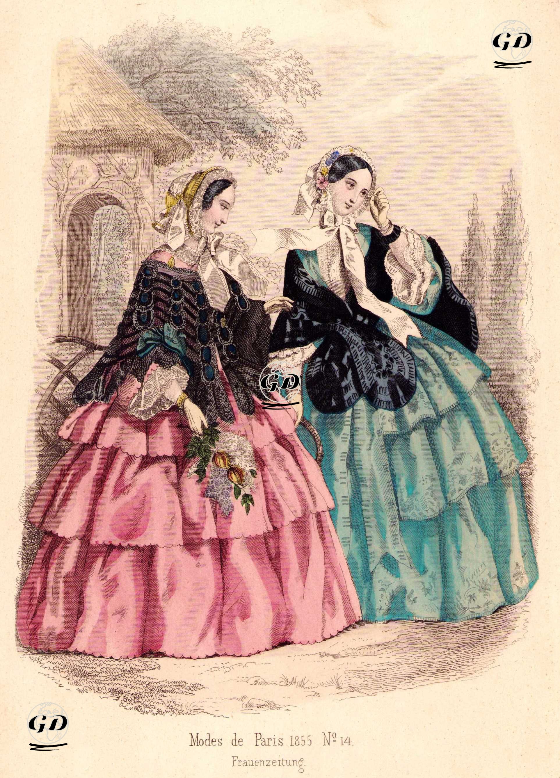 Frauen Zeitung, Paris Kadın Modası, 1855 -  - 1855