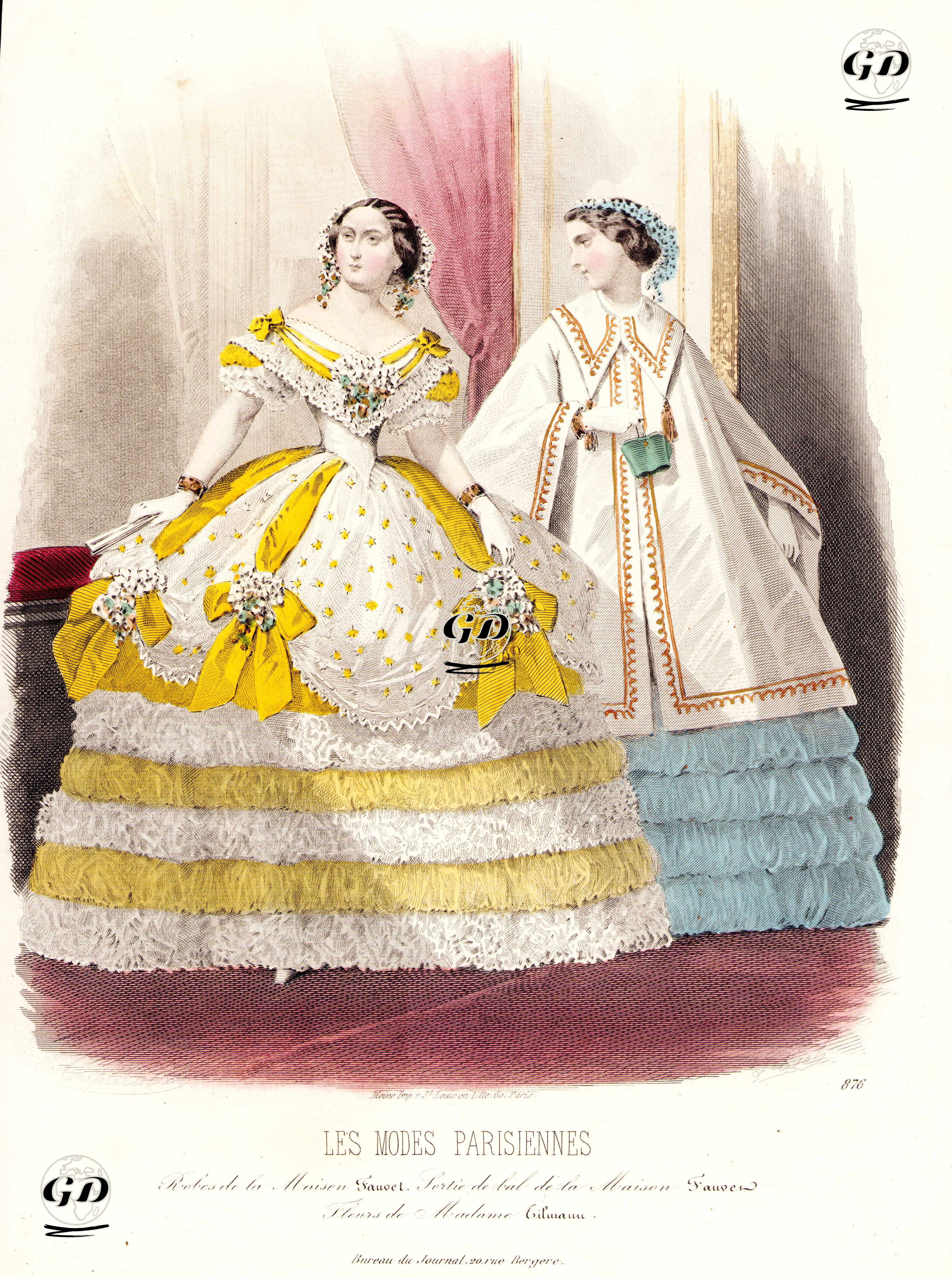 Les Modes Parisiennes, No.876 - François Claudius Compte-Calix (1813-1880) - 1859