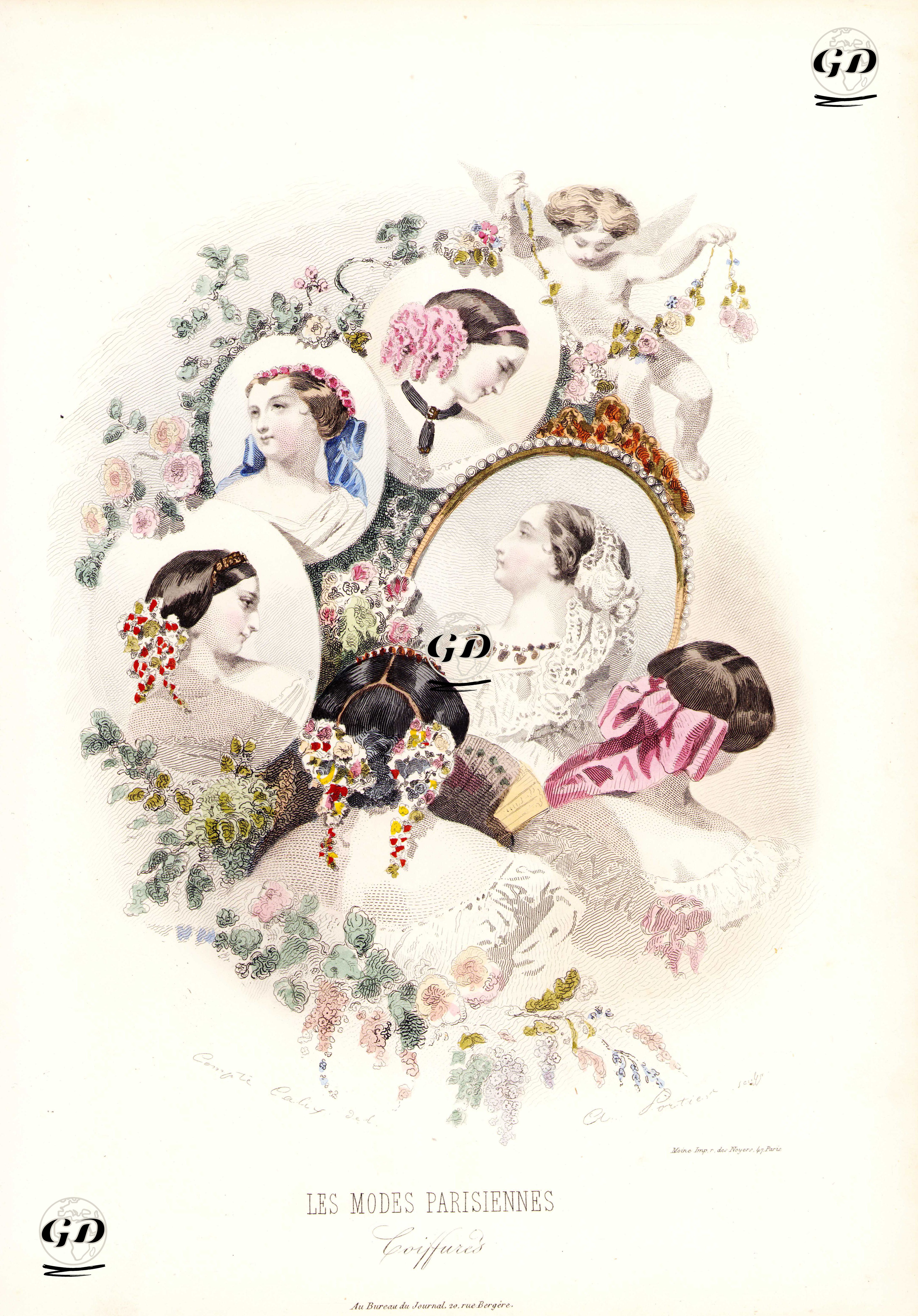 Les Modes Parisiennes, Saç Modelleri - François Claudius Compte-Calix (1813-1880) - 1870's