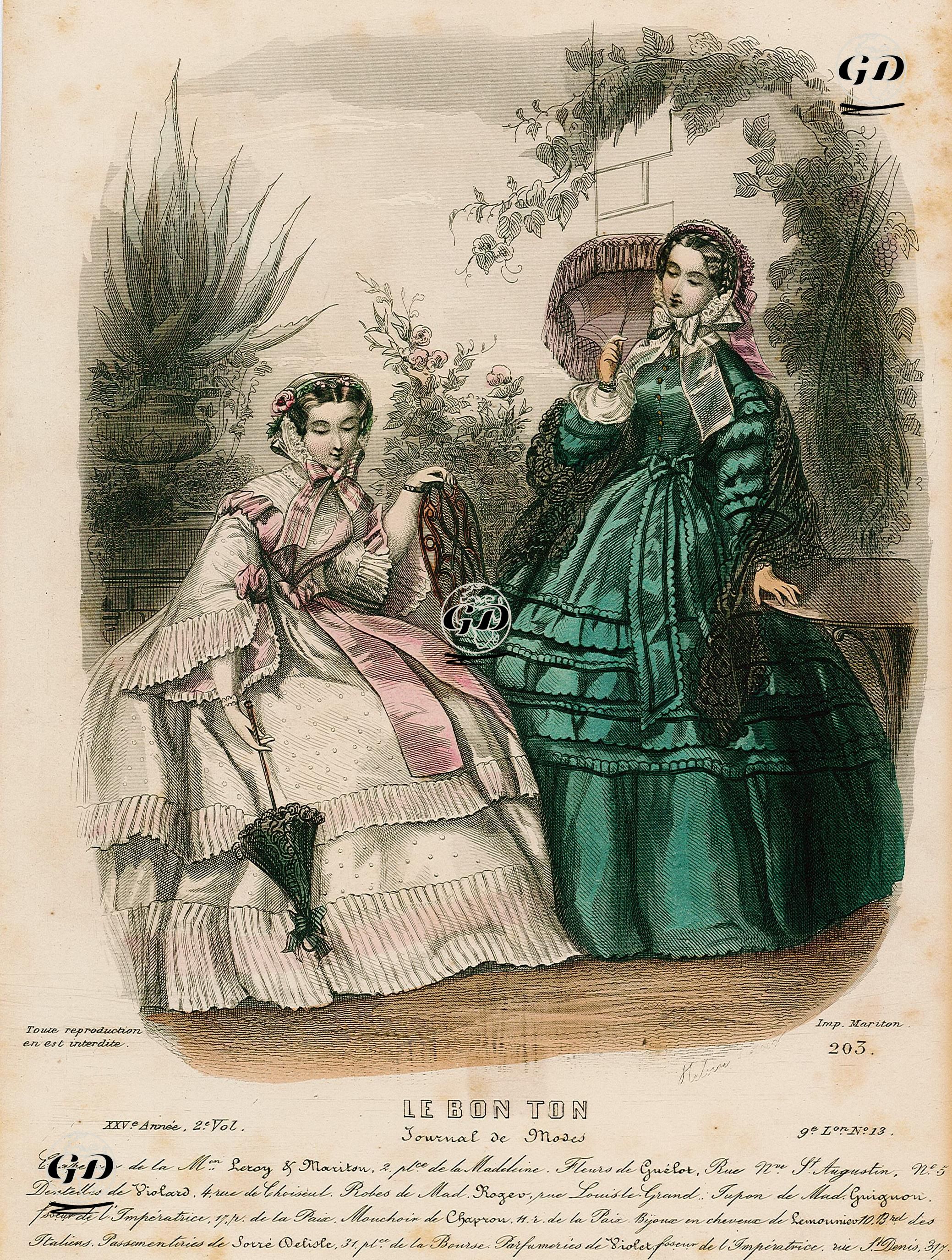 Le Bon Ton, Journal des Modes No.203 -  - 1850's