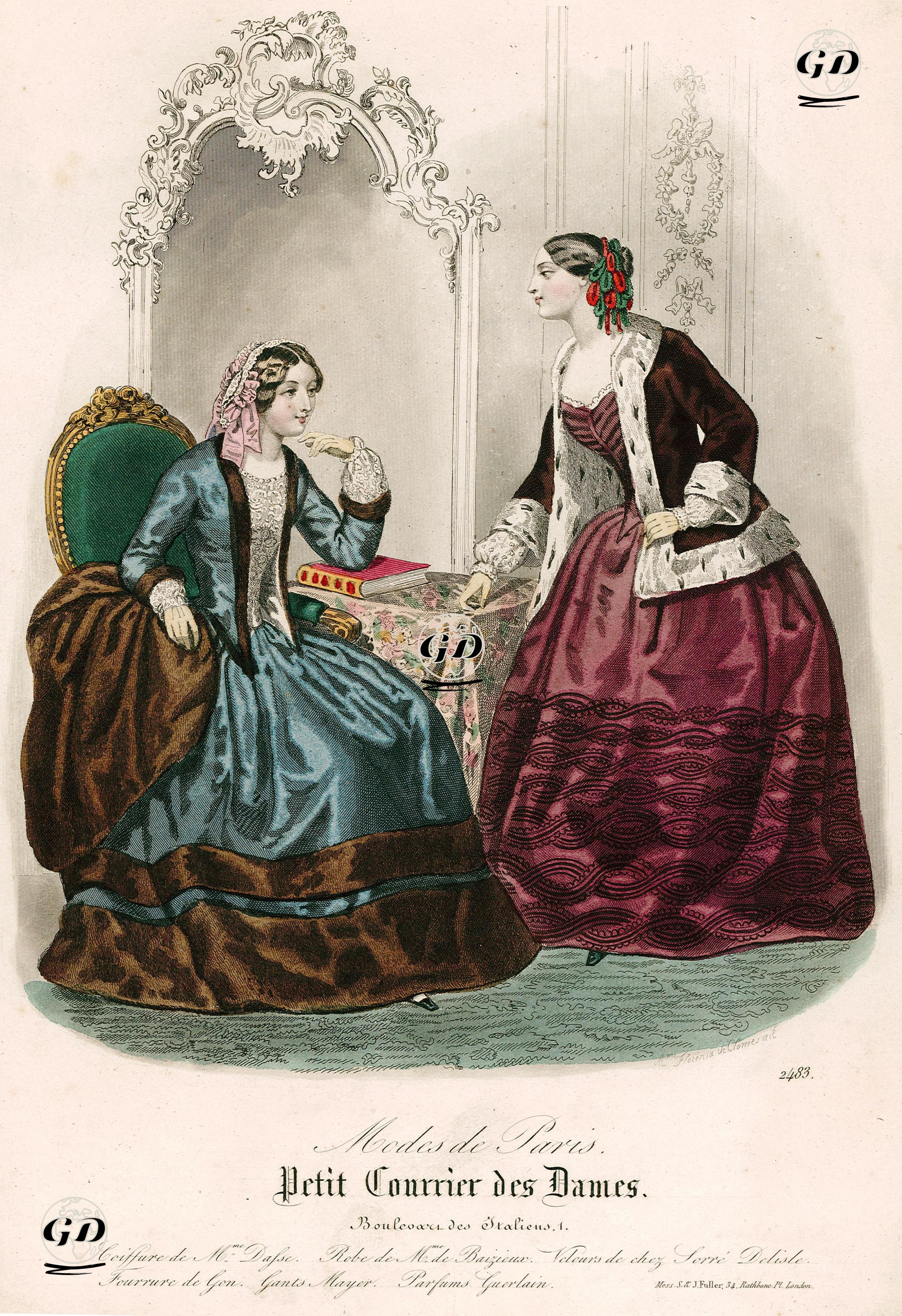 Modes De Paris, Petit Courrier Des Dames No.2483 - Florensa de Closmenil - 1849