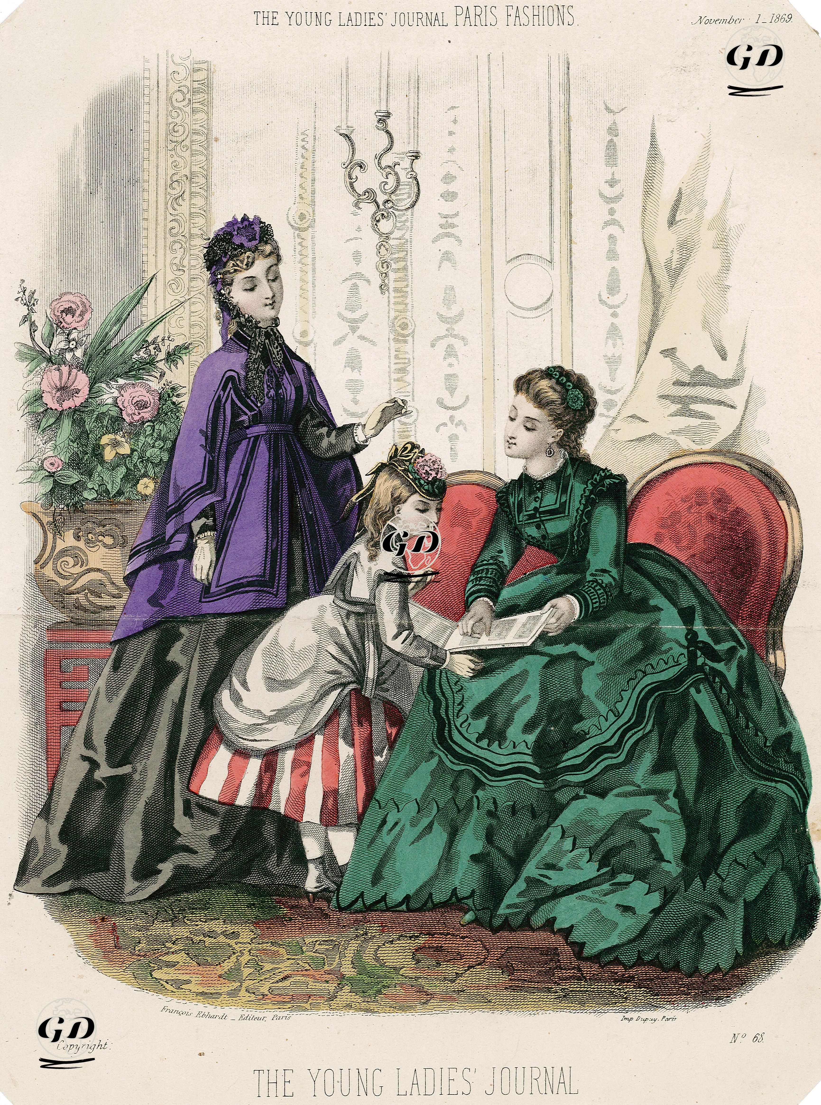 The Young Ladies Journal, Paris Fashions, No.68, 01 Kasım 1869 -  - 1869