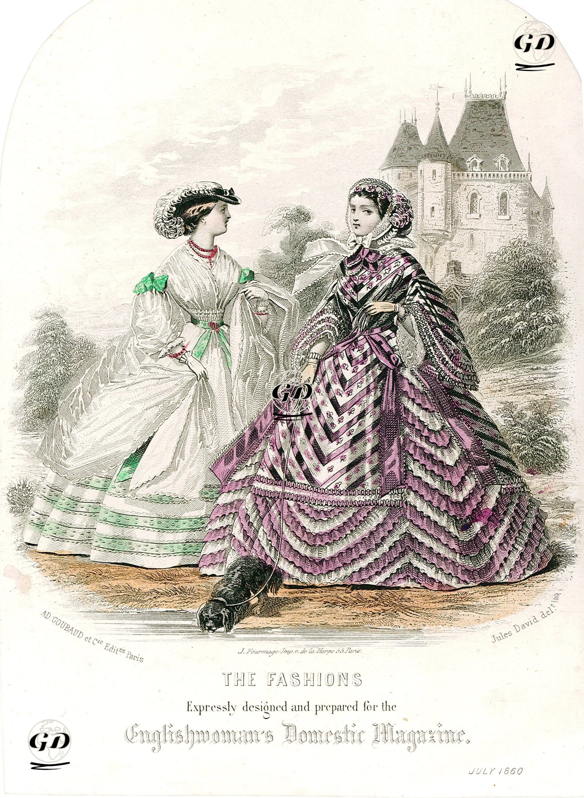 The Englishwoman's Domestic Magazine Dergisi İçin Tasarlanmış Moda Çizimleri, Temmuz 1860 -  - 1860