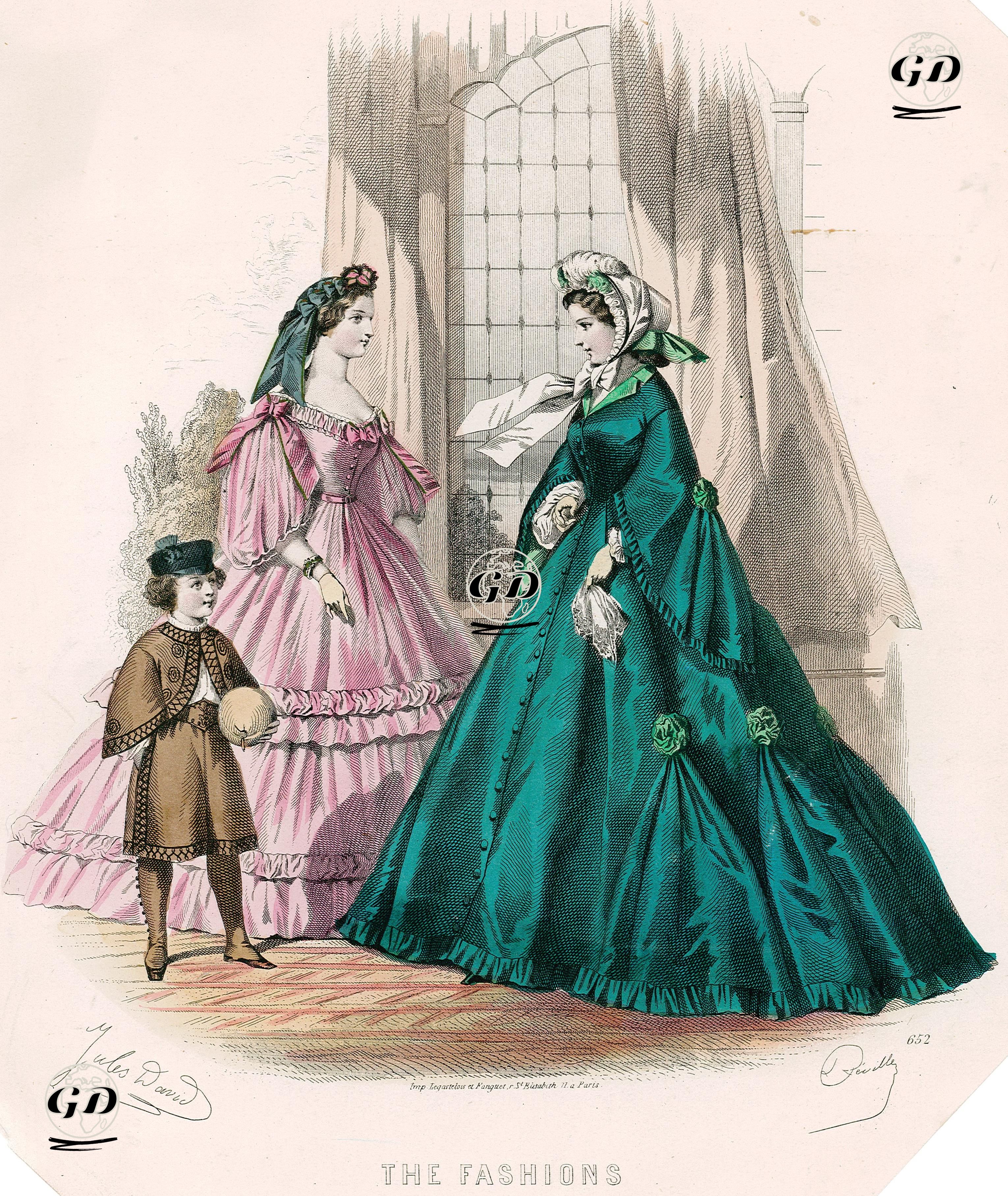 The Englishwoman's Domestic Magazine Dergisi İçin Tasarlanmış Moda Çizimleri, No.652 - Reville - 1863
