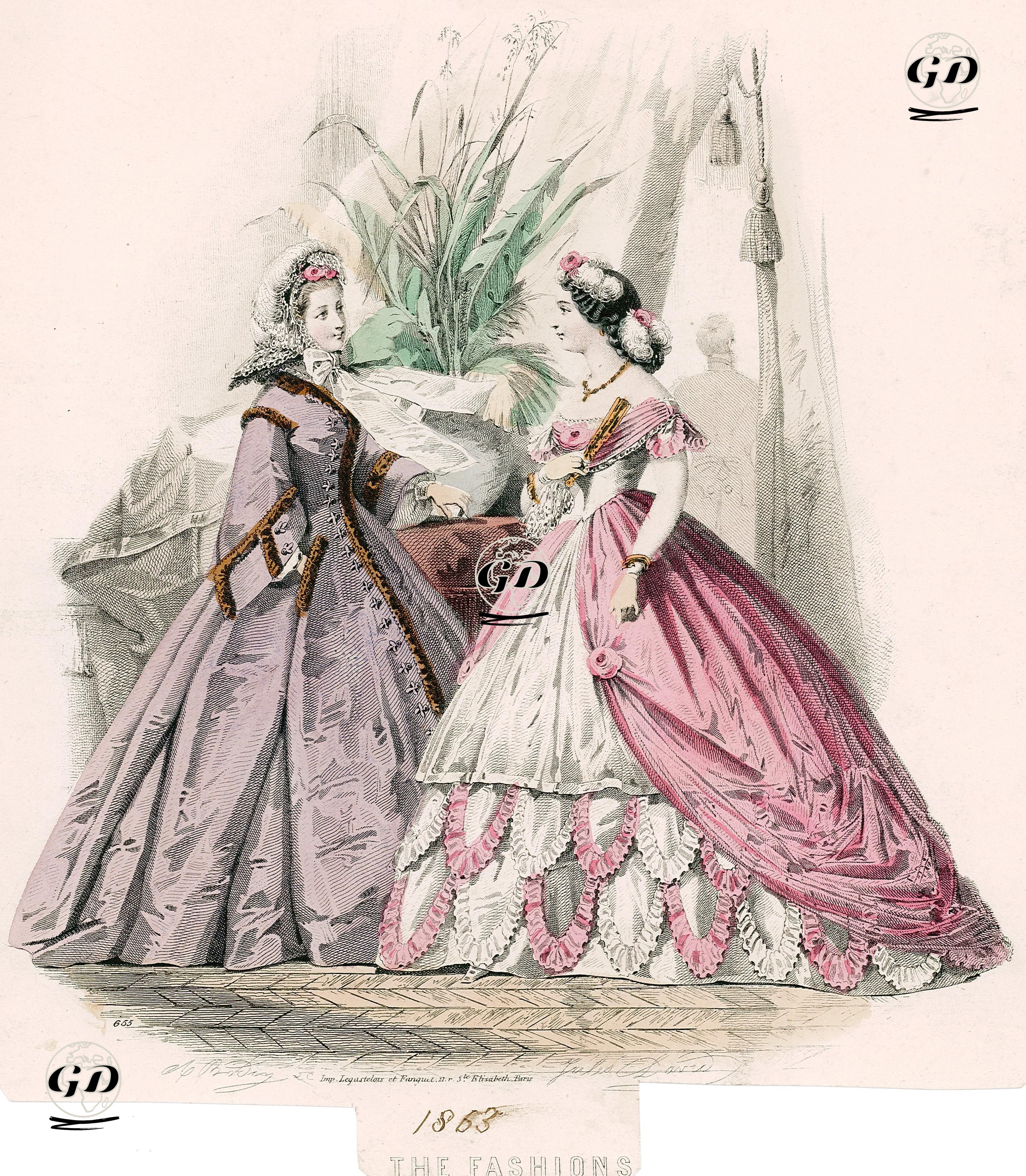 The Englishwoman's Domestic Magazine Dergisi İçin Tasarlanmış Moda Çizimleri, No.655 - A.Bodin - 1863