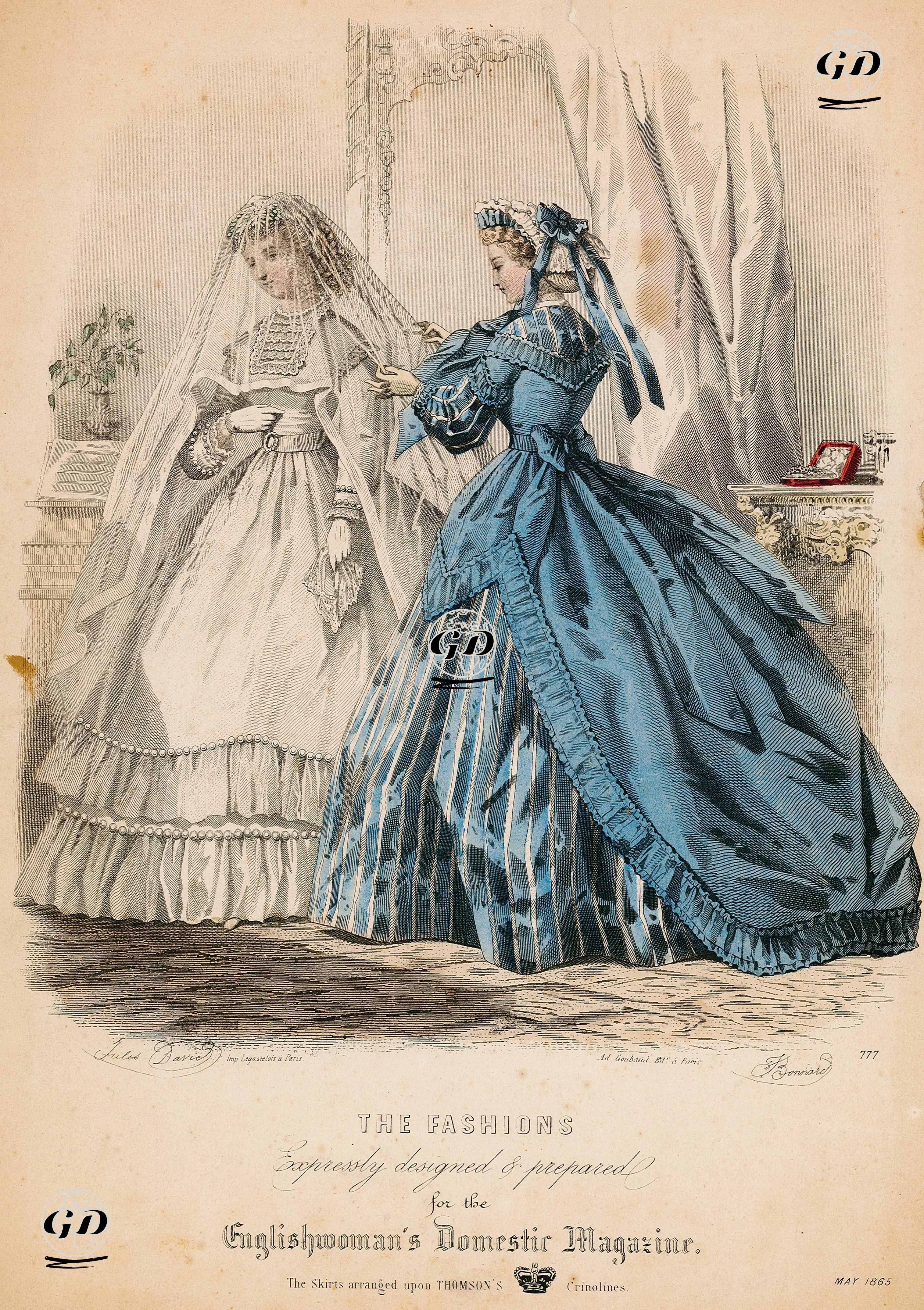 The Englishwoman's Domestic Magazine Dergisi İçin Tasarlanmış Moda Çizimleri, No.777, Mayıs 1865 - J.Bonnare - 1865