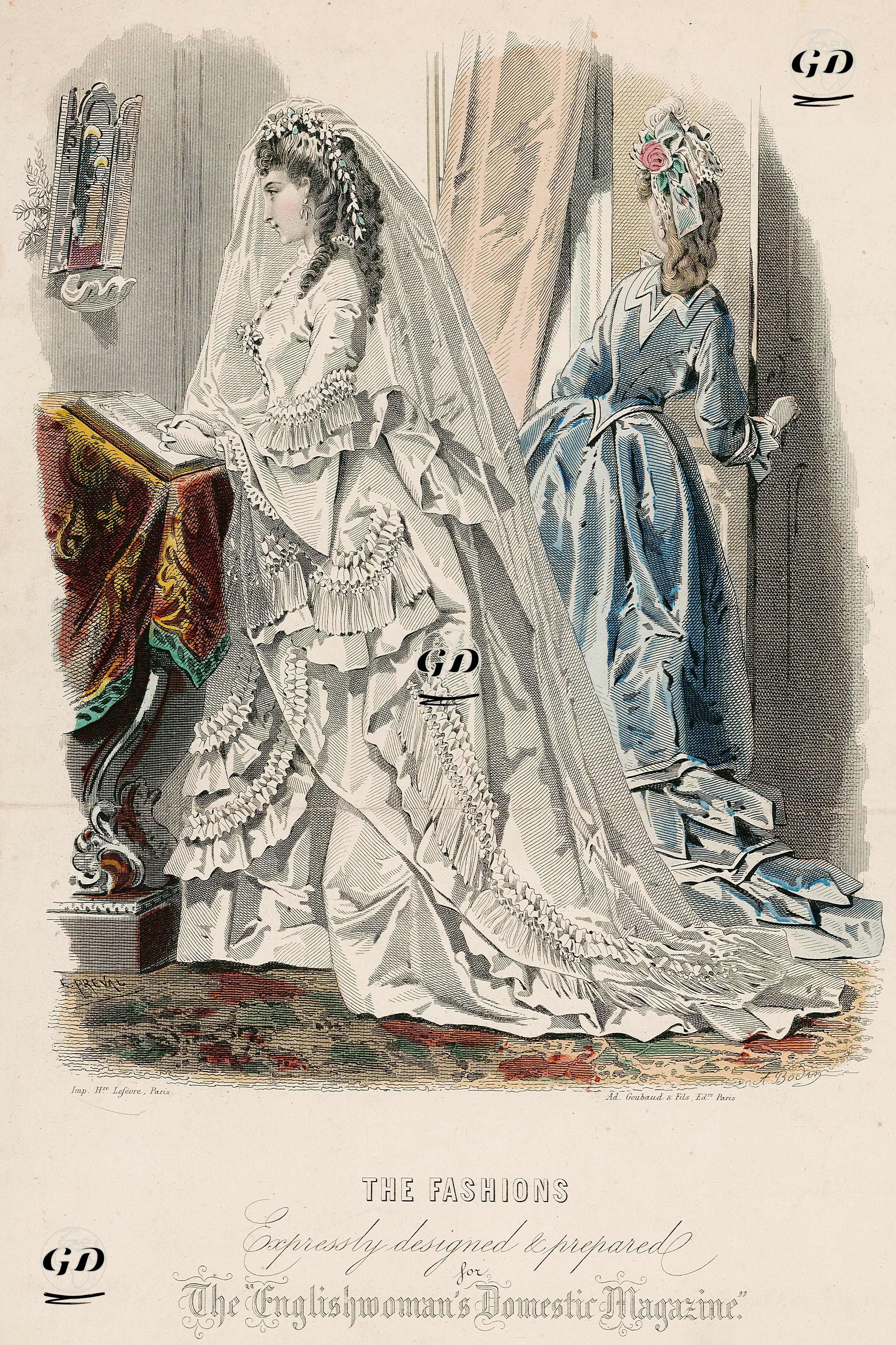 The Fashions, Expressly Designed Prepared For The Englishwoman's Domestic Magazine - A.Bodin - 1860's