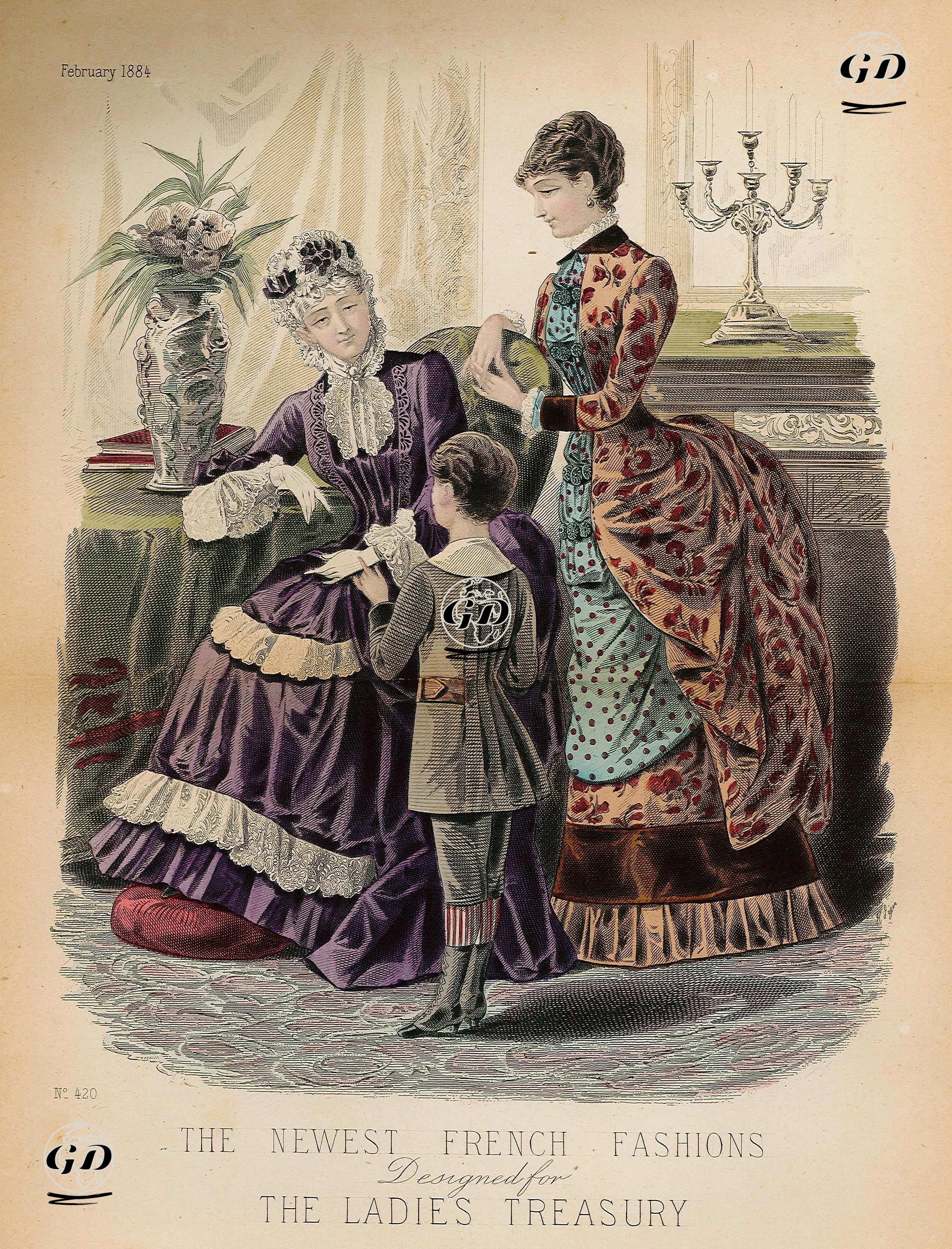 The Ladies Treasury İçin Tasarlanmış En Yeni Fransız Modası, No.420, Şubat 1884 -  - 1884