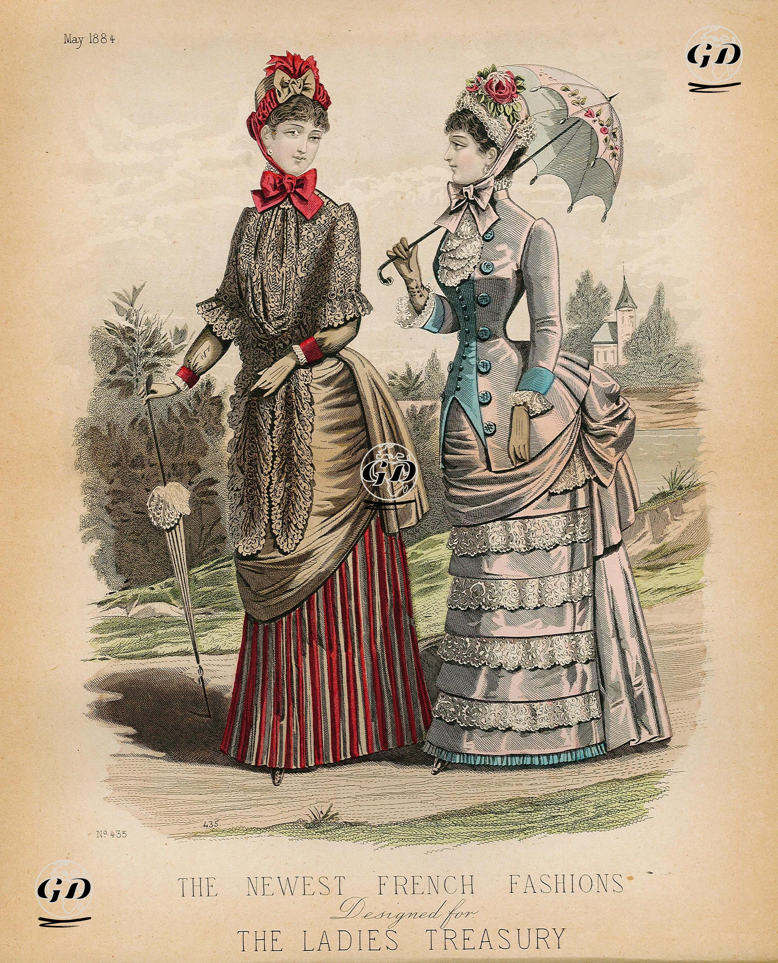 The Ladies Treasury İçin Tasarlanmış En Yeni Fransız Modası, No.435, May 1884 -  - 1884