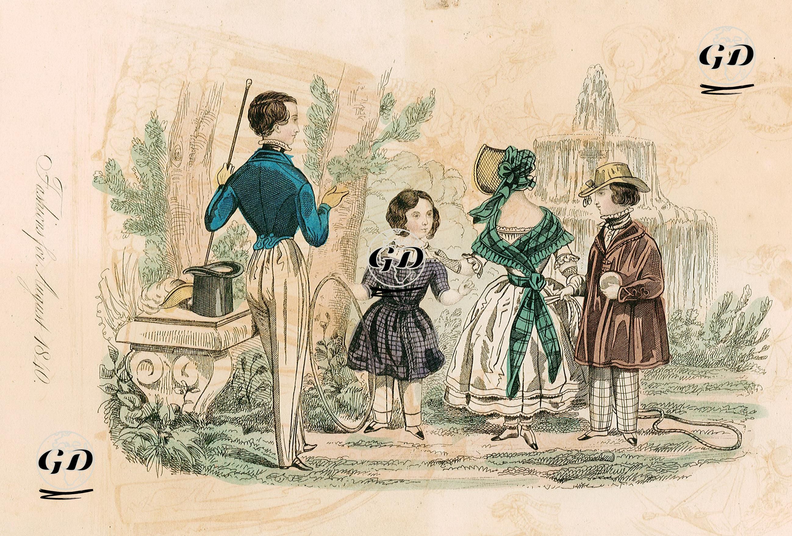 1840 Yılı Ağustos Ayının Çocuk Kıyafetleri Modası -  - 1840
