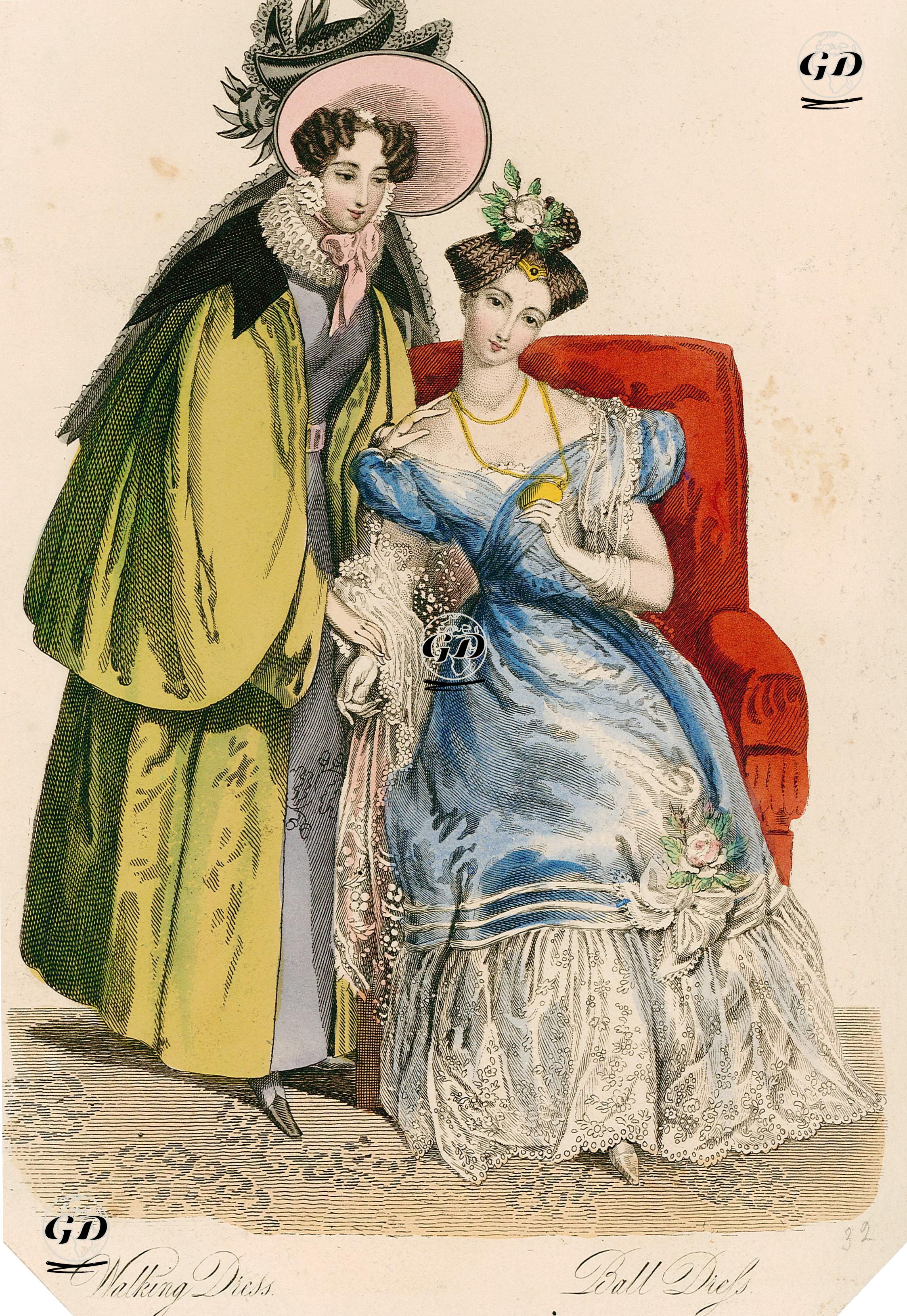 Yürüyüş Kıyafeti- Balo Kıyafeti -  - 1830's