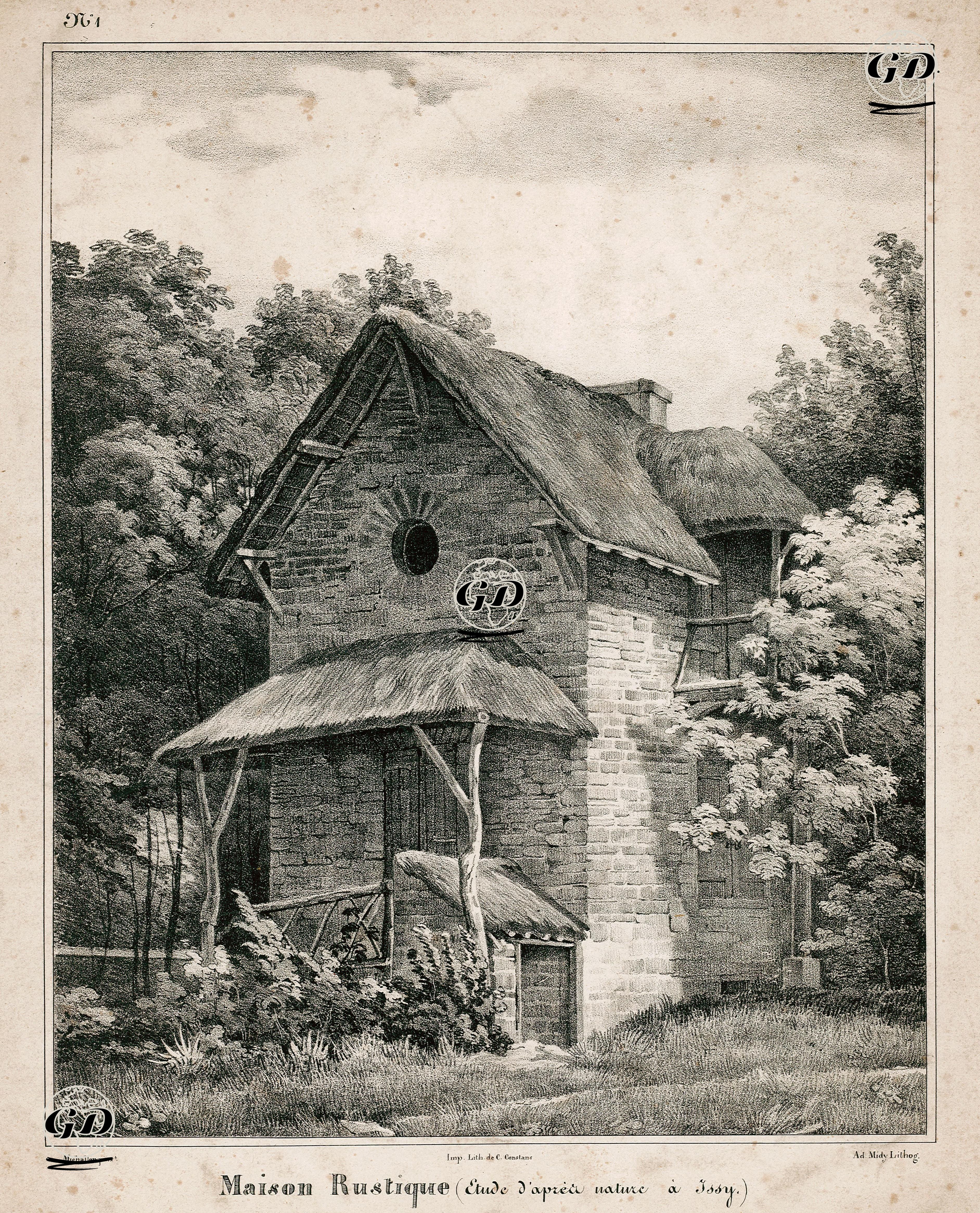 Maison Rustique (Etude D'Apres Nature A Issy) - Achille-Etna Michallon (1796-1822) - 1830