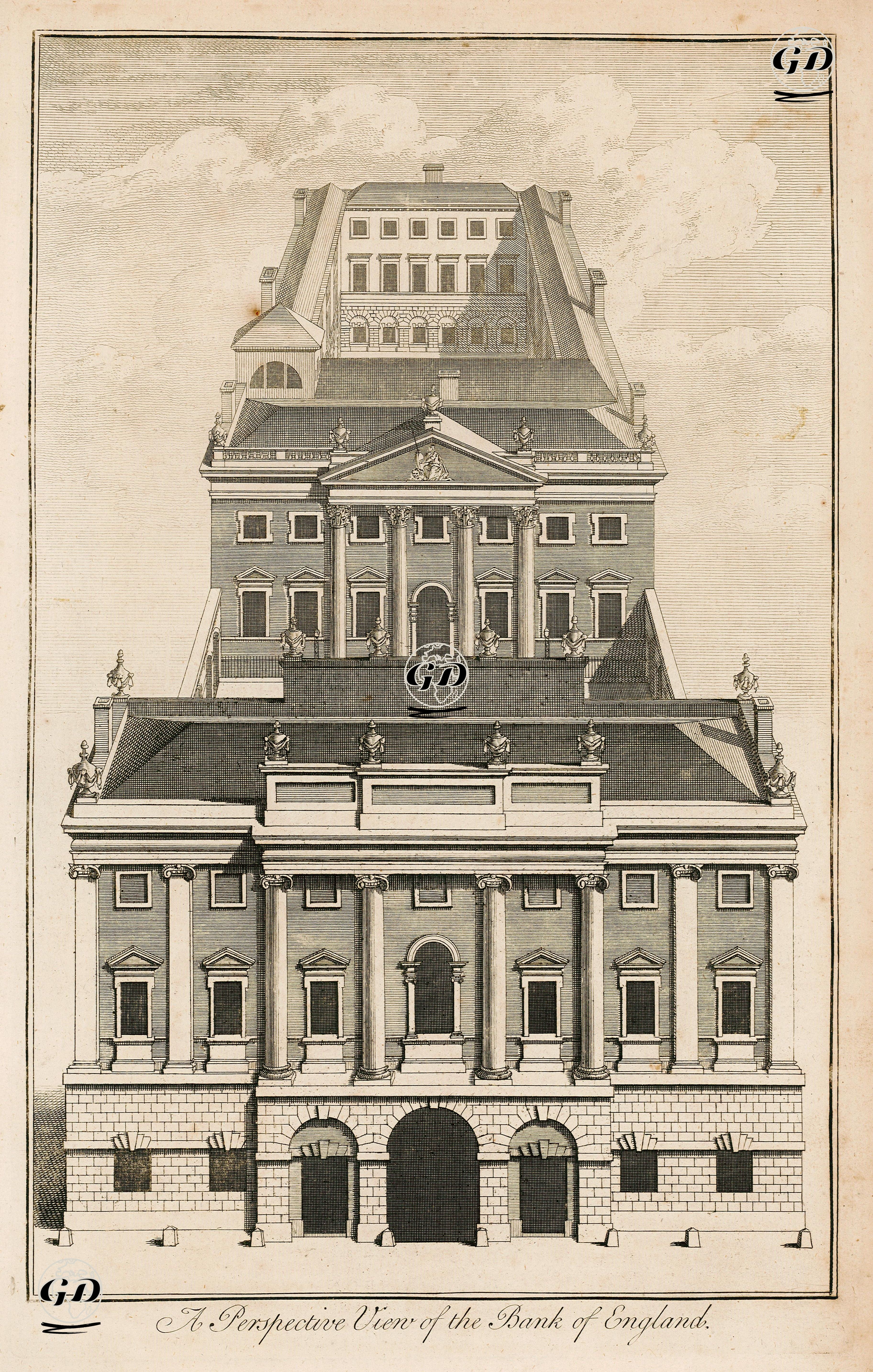 A Perspective View Of The Bank Of England - Robert West (1710-1770) - 1756