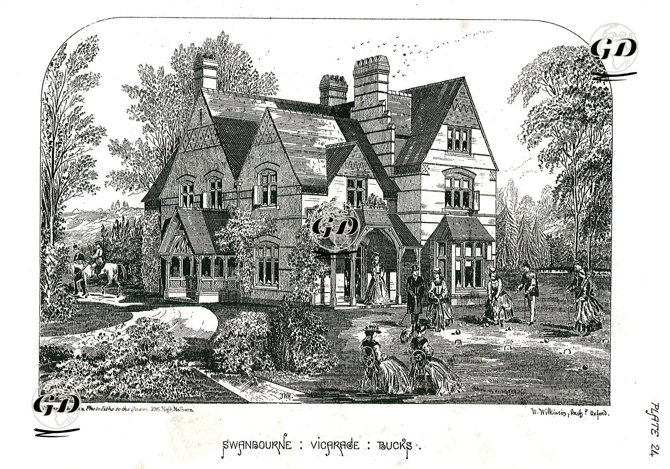 Swanbourne, Vicarage, Bucks Plate 24 - William Wilkinson (1819-1901) - 1870