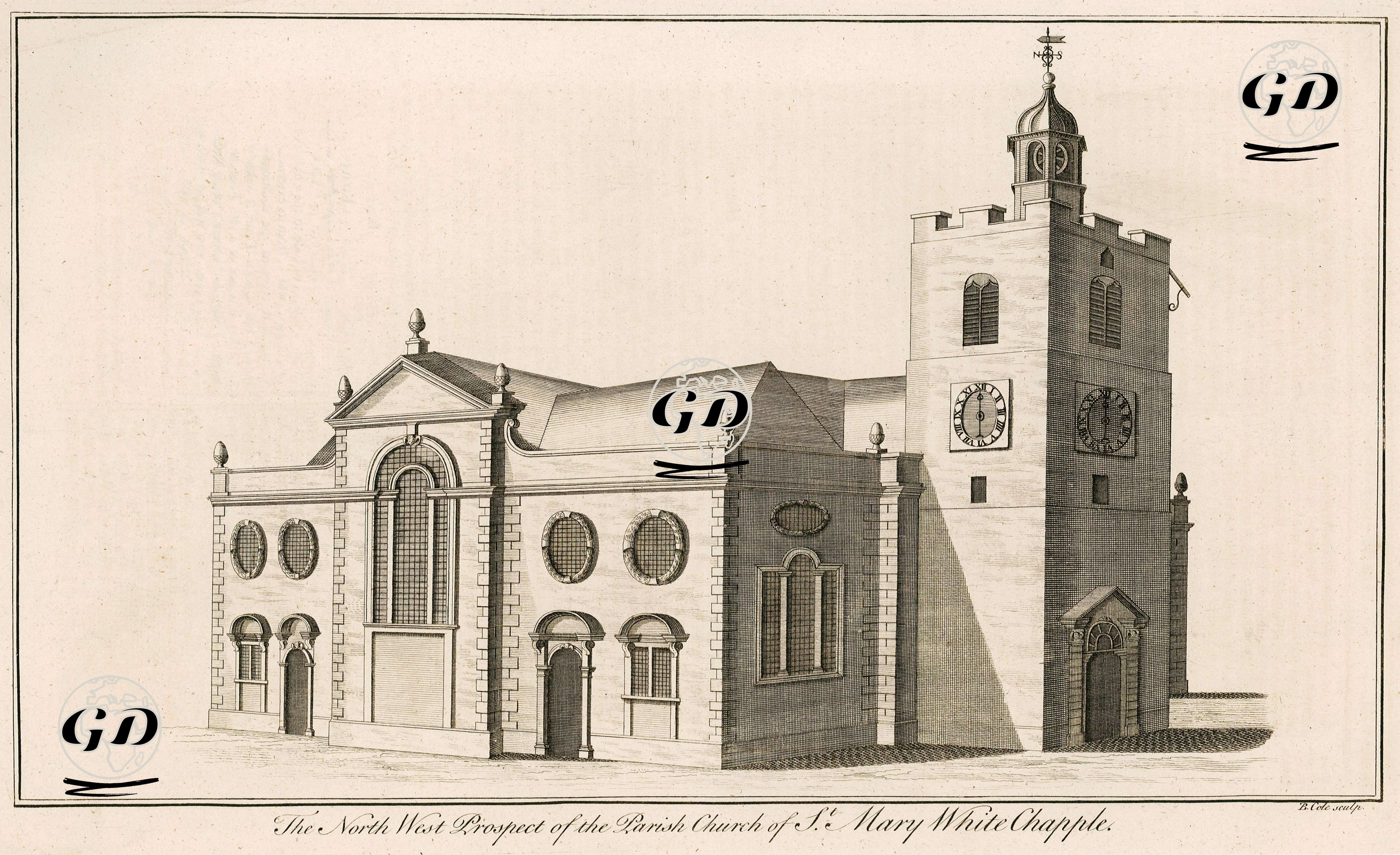 Londra'da Bulunan St.Mary White Chapple Bölge Kilisesinin Kuzeybatıdan Görünümü  -  - 1756