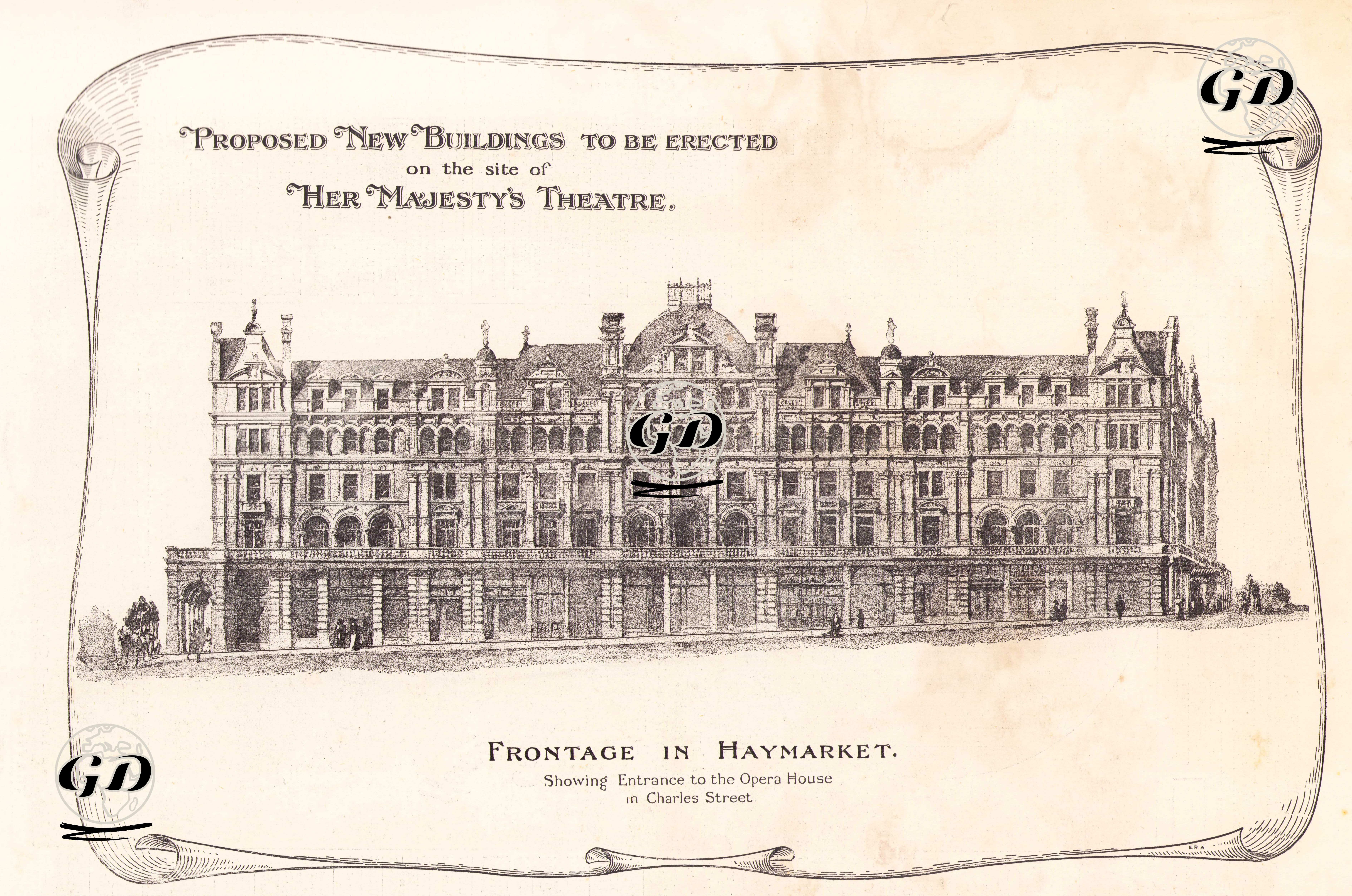 Proposed New Buildings To be Erected On The Side Of Her Majesty's Theatre  -  - 1895