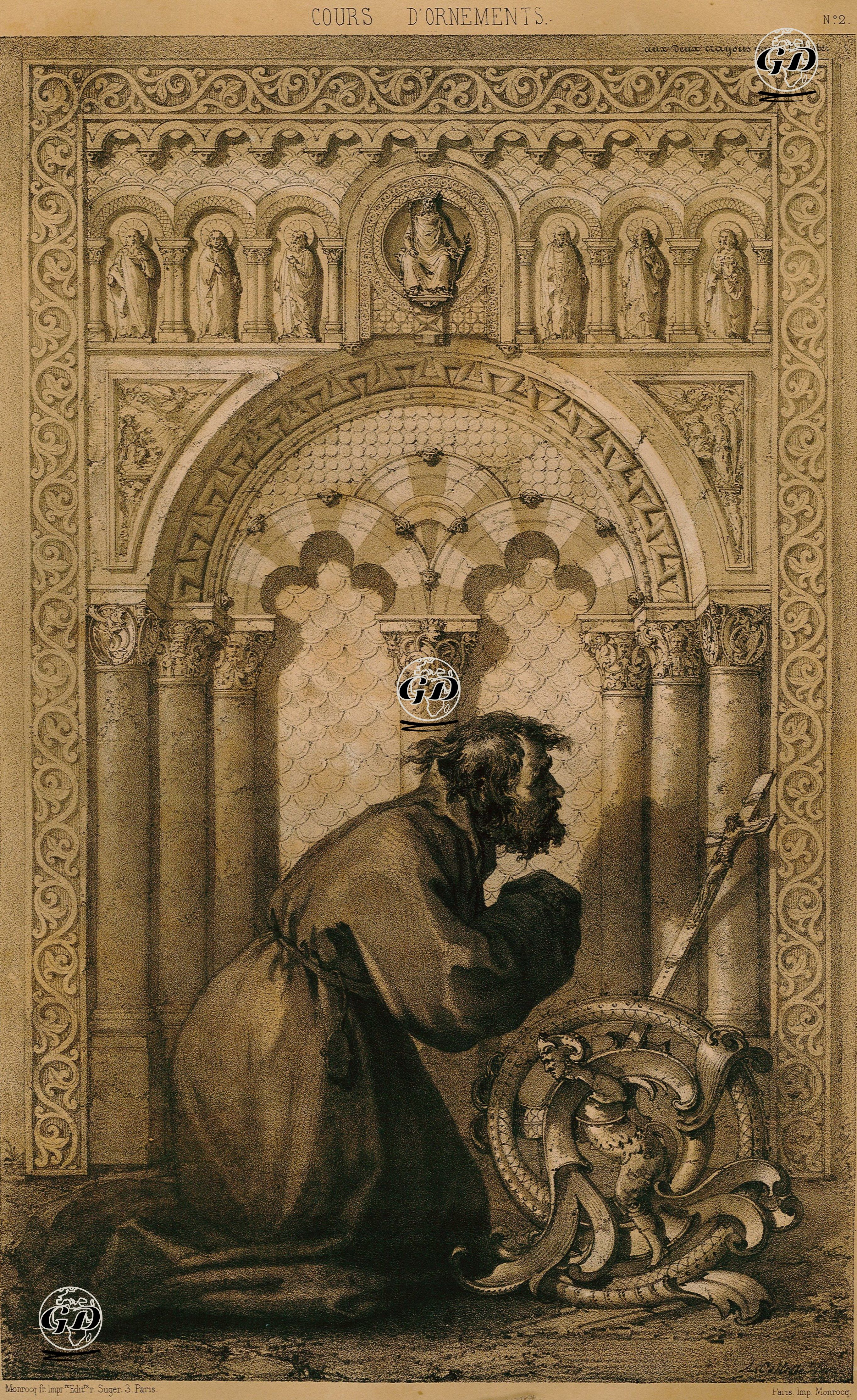 Alexandre Collette Tarafından Kalemle Çizilen Desen Çalışmaları, No.2 -  - 1850's