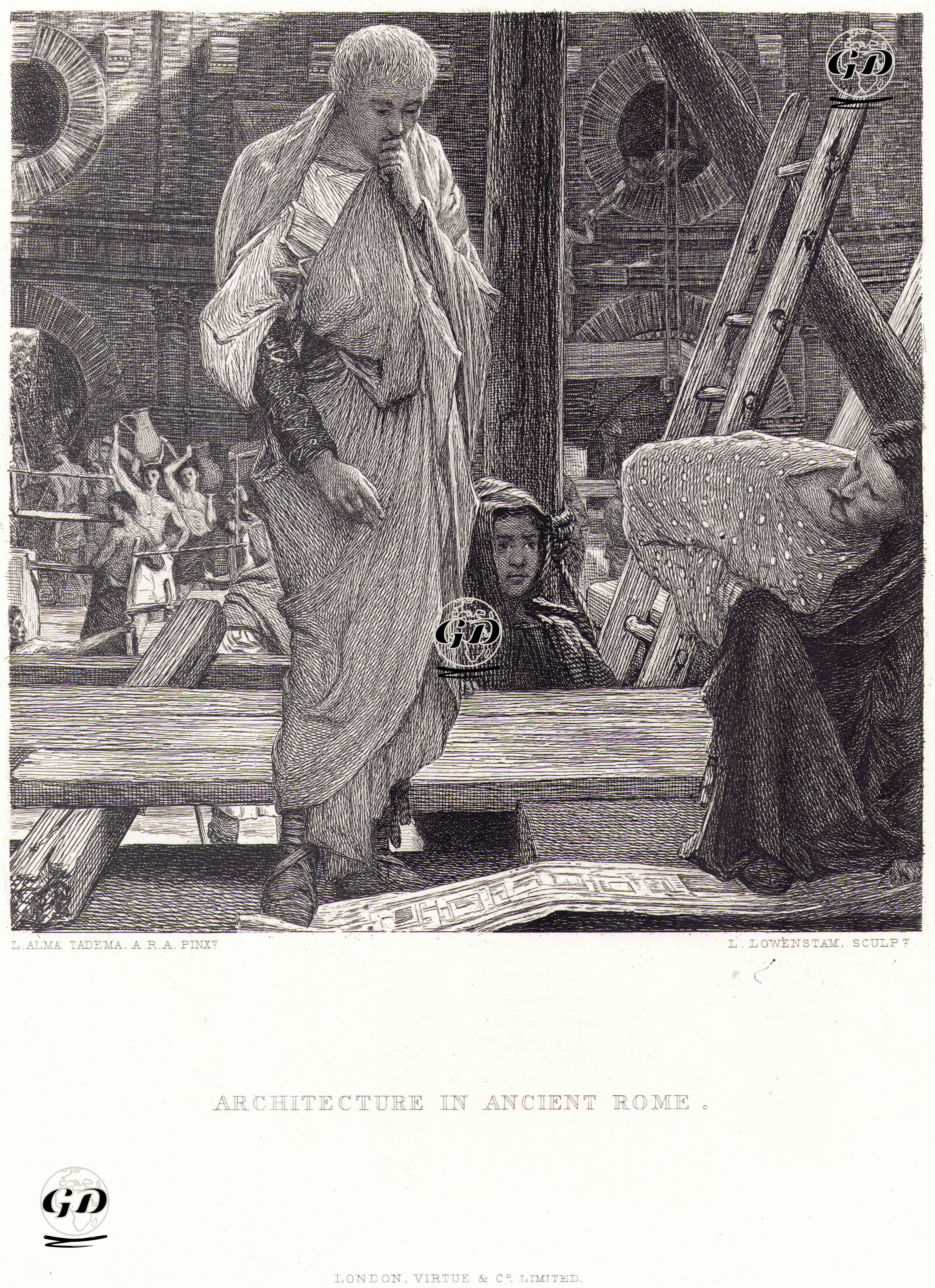 Antik Roma'da Mimari - Lourens Alma Tadema (1836-1912) - 1878