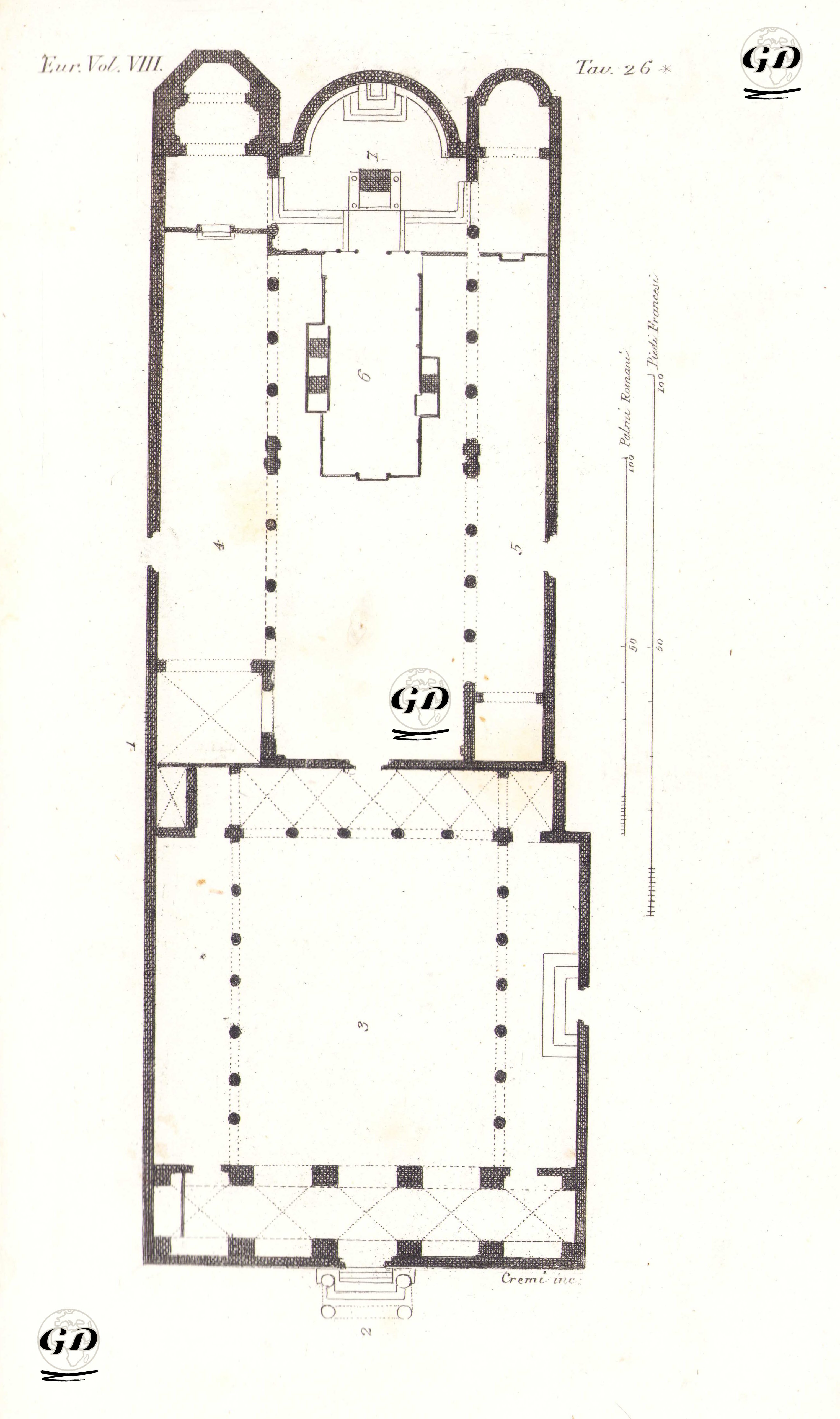 Roma'daki S.Clemente Kilisesinin Planı, Avrupa. Cilt VIII. Resim 26*. -  - 1820's-1840's