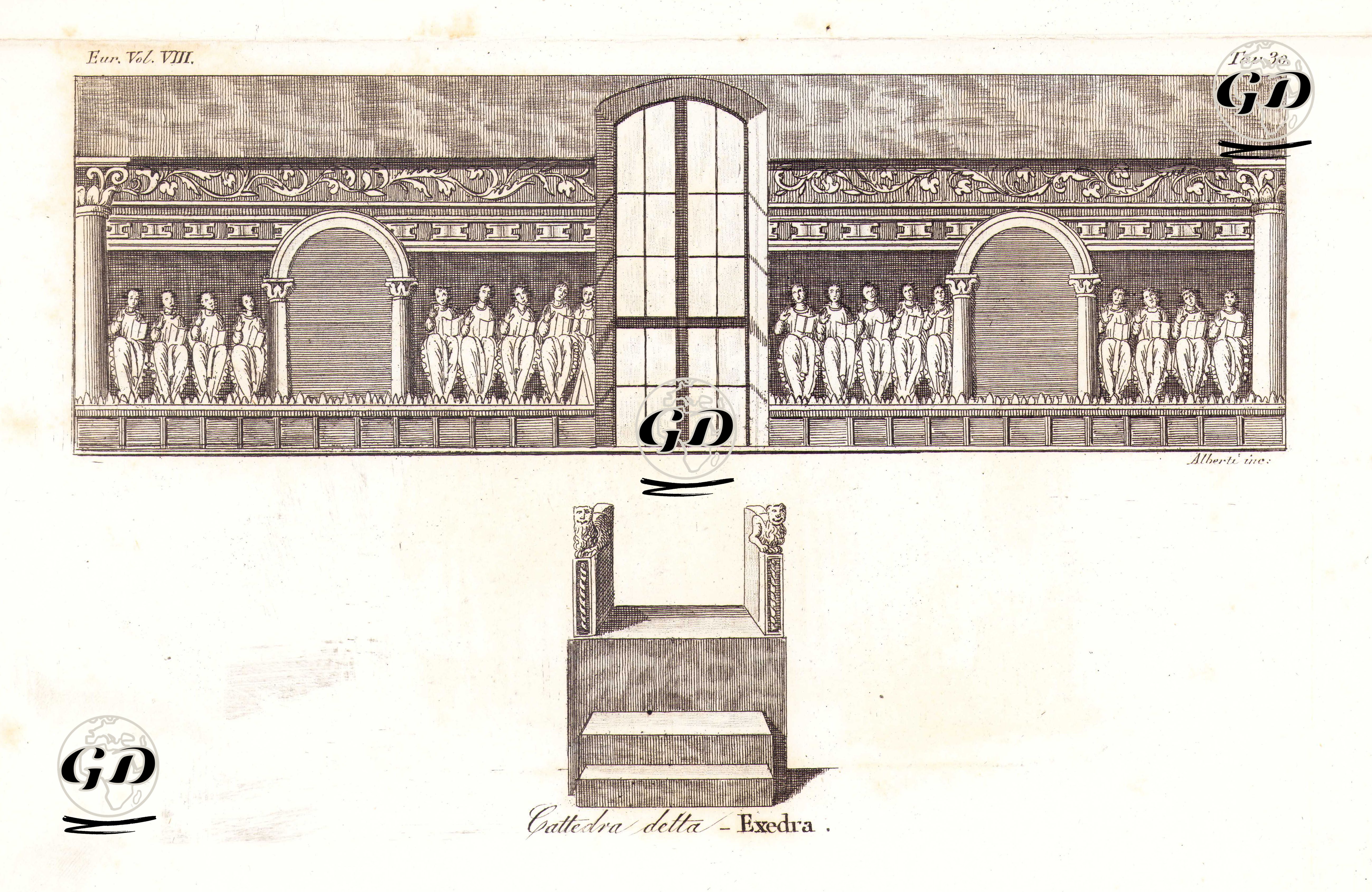 Kilise Sandalyesi Ve Duvar Rölyefi, Avrupa. Cilt VIII. Resim 30. -  - 1820's-1840's