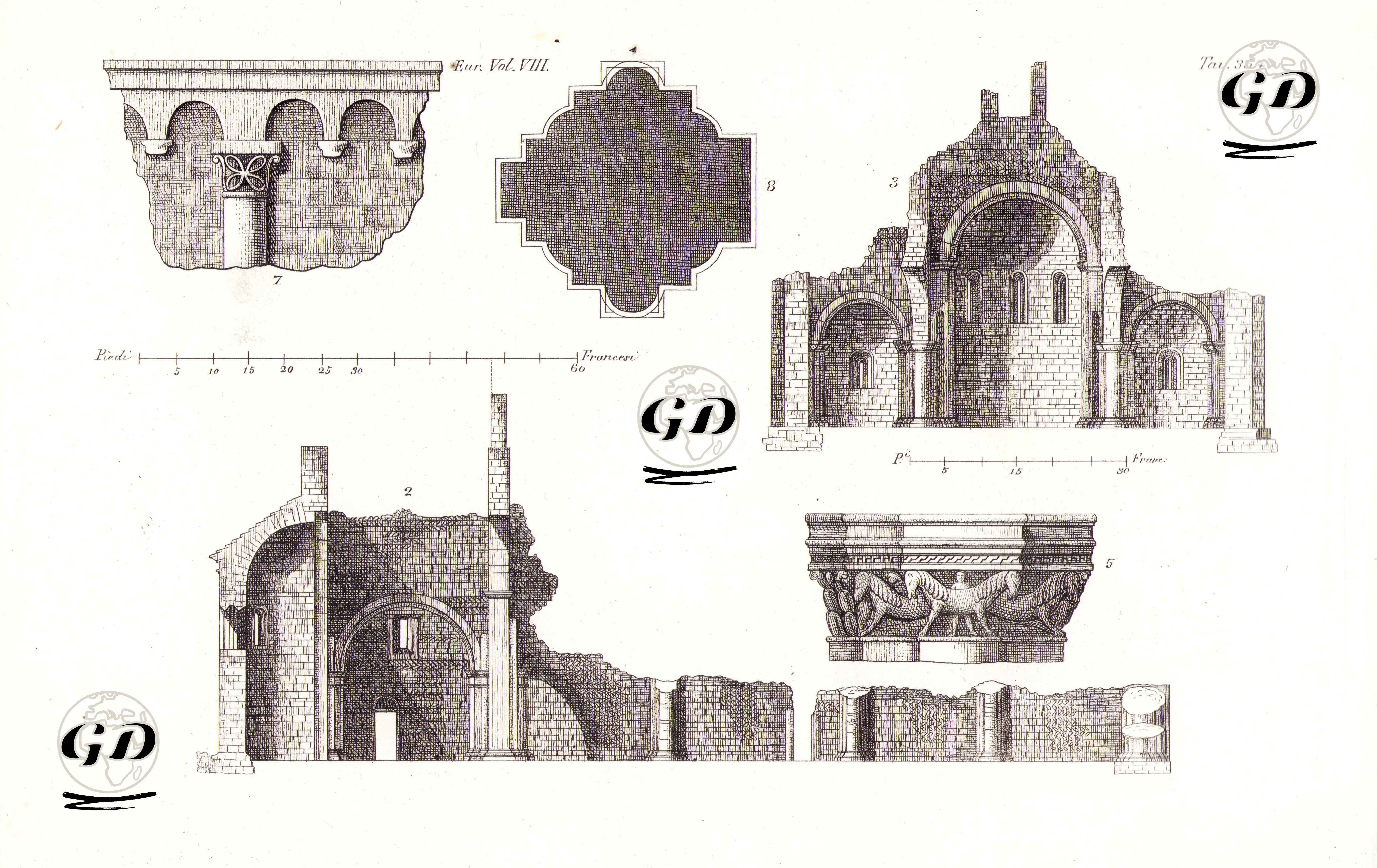 Bir Kilisenin Mimari Çizimleri, Avrupa. Cilt VIII. Resim 35*. -  - 1820's-1840's