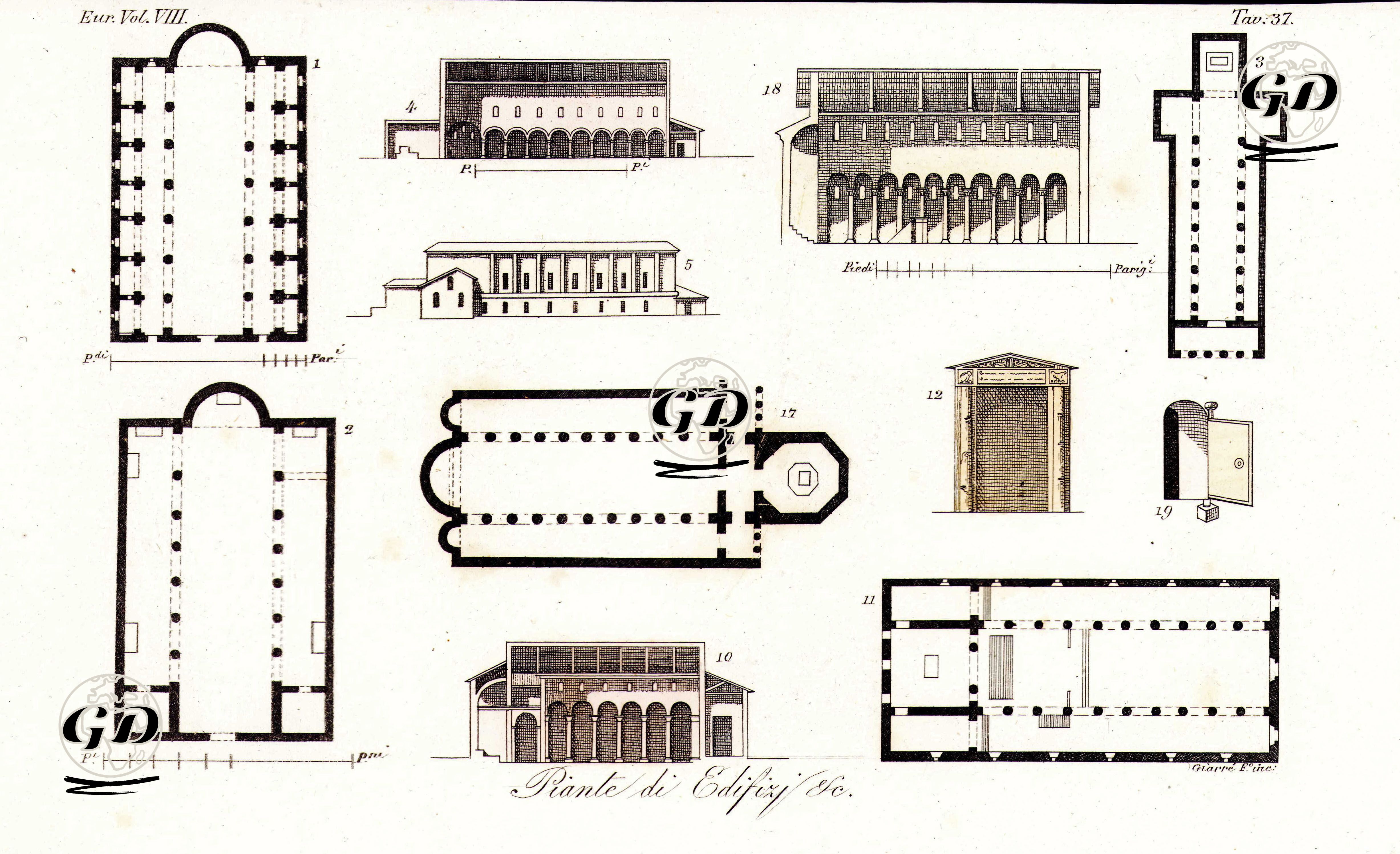 Kiliselerin Mimari Çizimleri, Avrupa. Cilt VIII. Resim 37. -  - 1820's-1840's