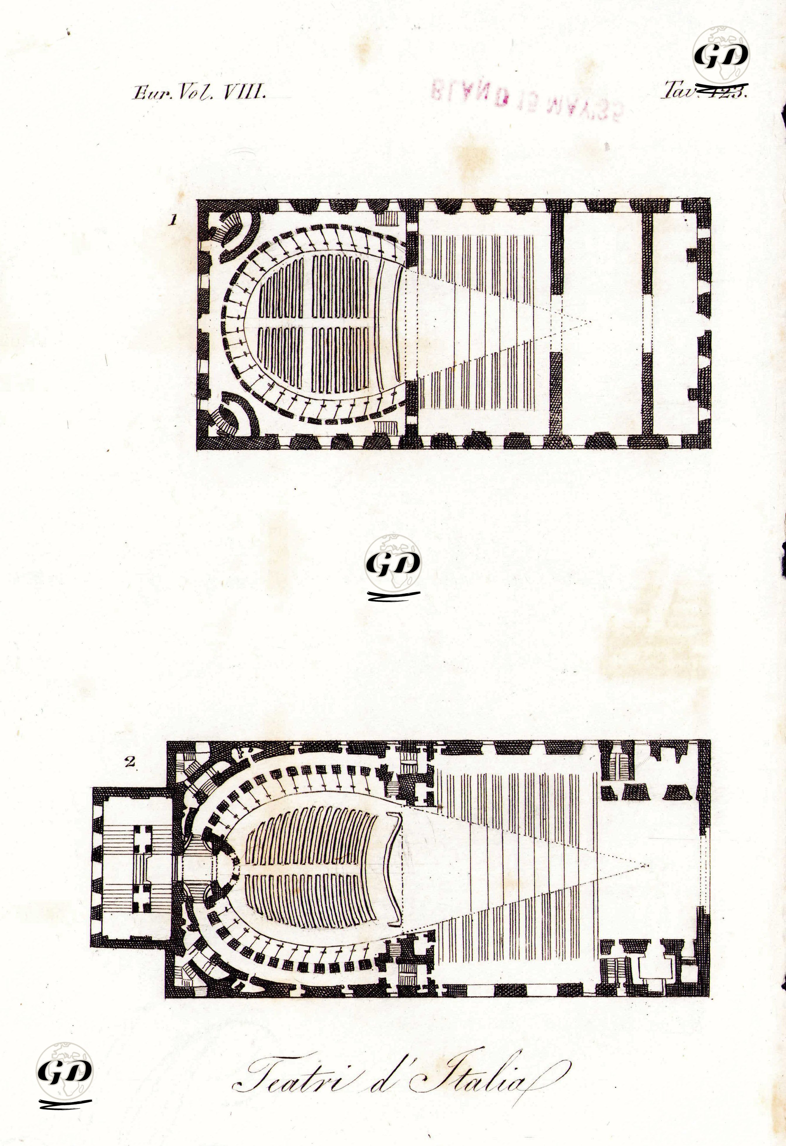 Antik İtalyan Tiyatrolarının Mimari Çizimleri, Avrupa.Cilt VIII. Resim 123. -  - 1820's-1840's