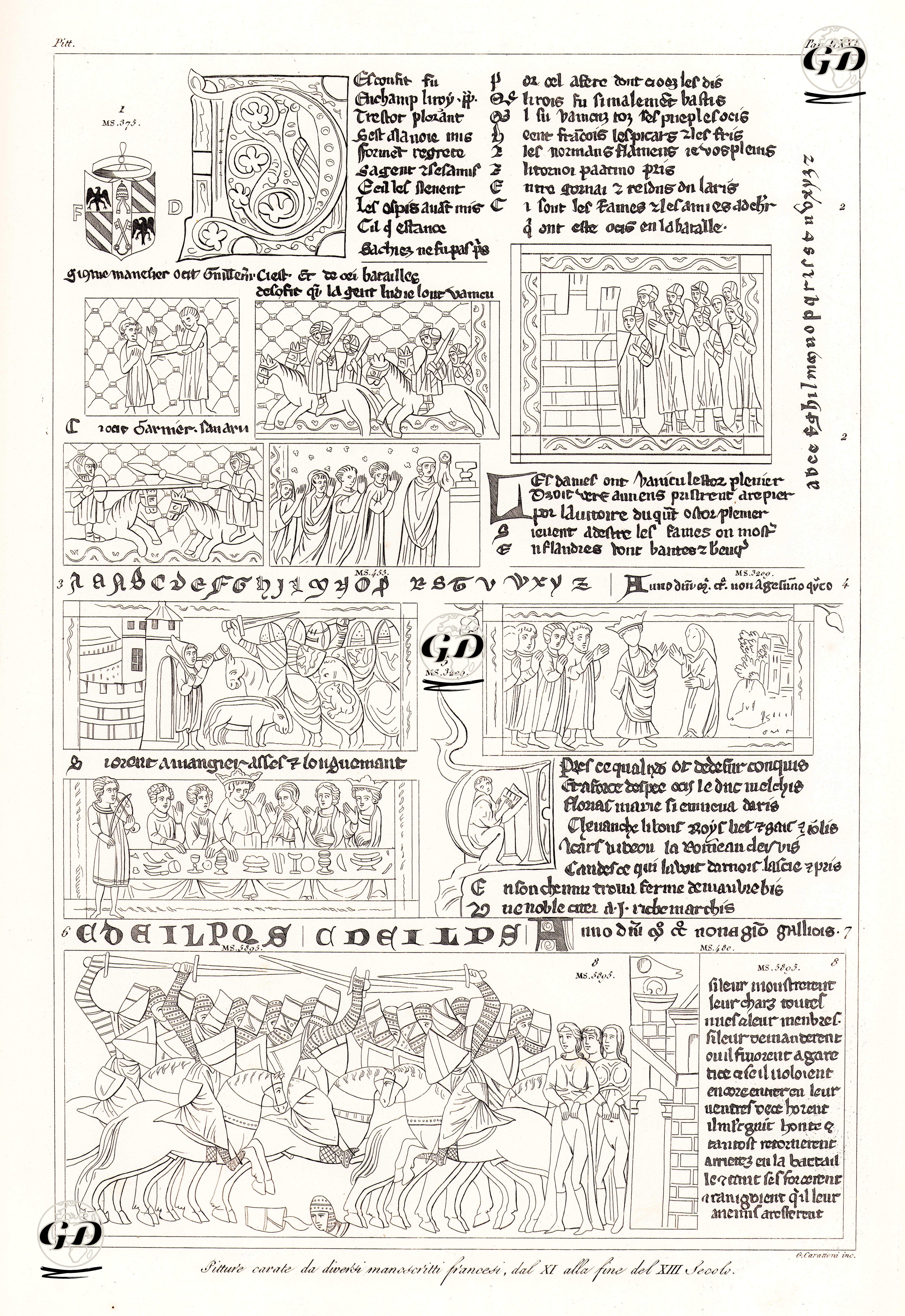 XI.Ve XIII. Yüzyıları Arası Fransız El Yazmaları, Resim LXXI. -  - 1825
