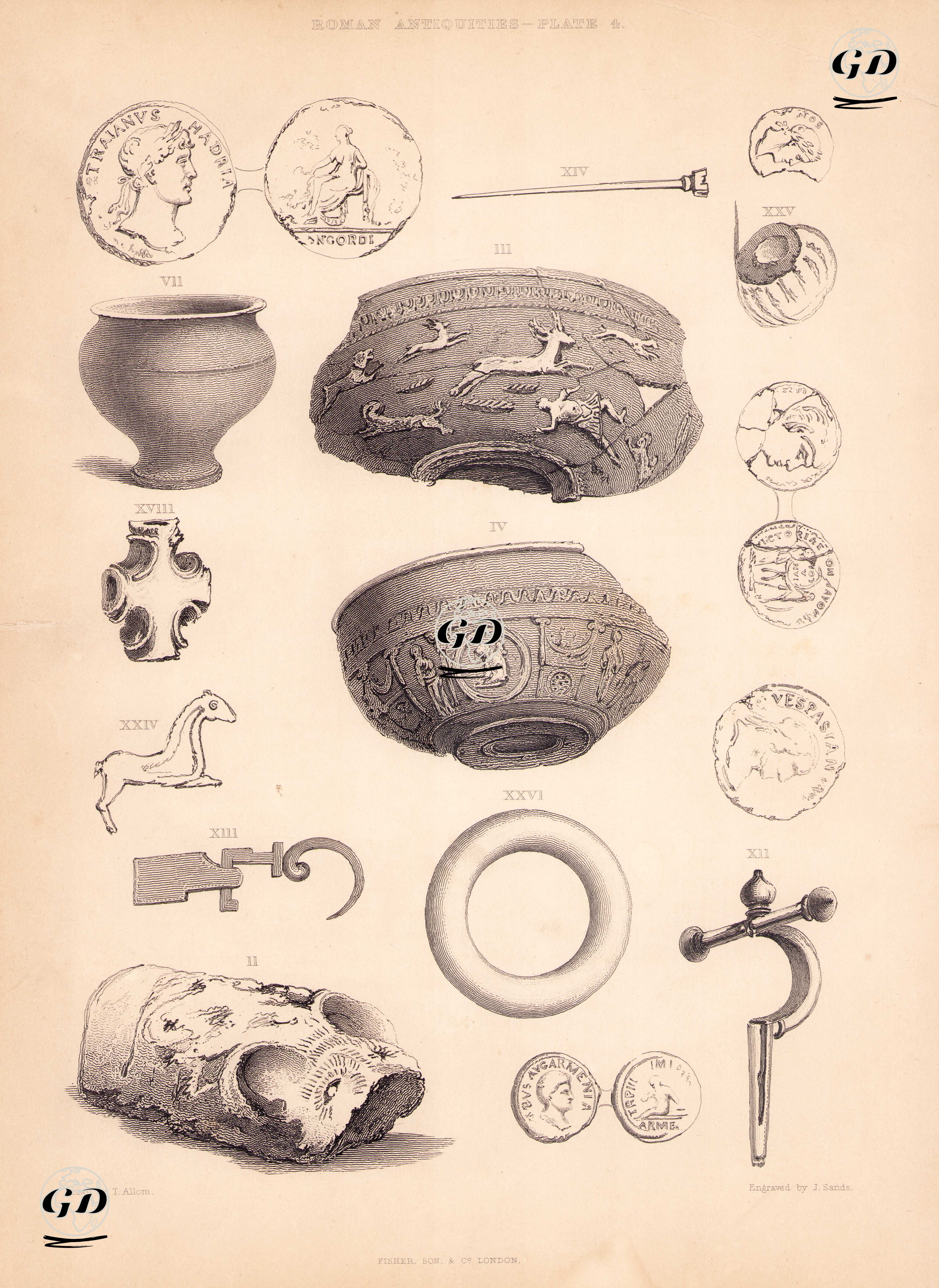 Roma Dönemi Antikaları, Plate 4 - Thomas Allom (1804-1872) - 1830's-1840's