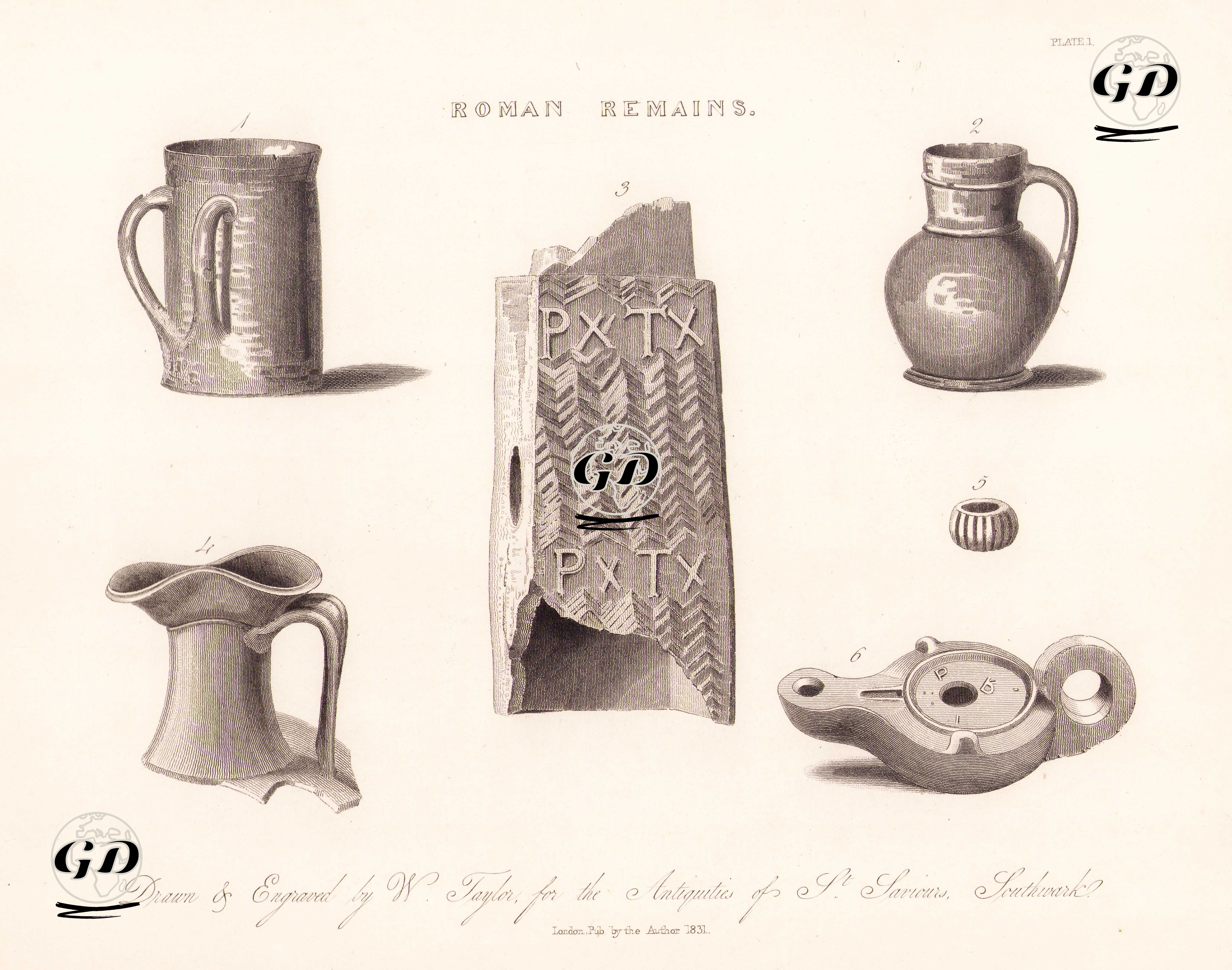 Roma Dönemi Antikaları, Plate 1 - William Taylor (Active 1825-1852) - 1831