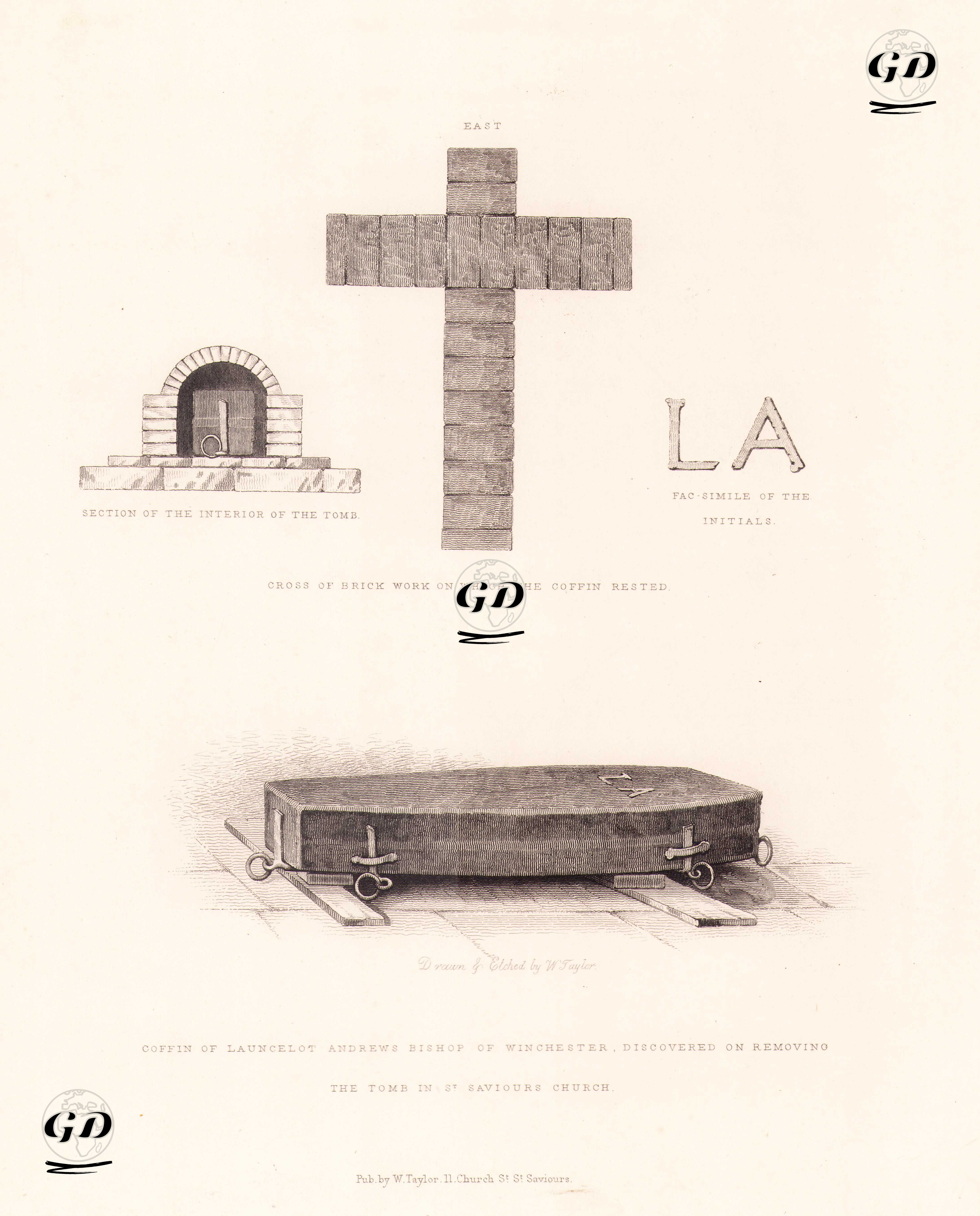 Winchester Piskoposu Lancelot Andrewes'in St.Saviours Kilisesindeki Tabutu - William Taylor (Active 1825-1852) - 1830's