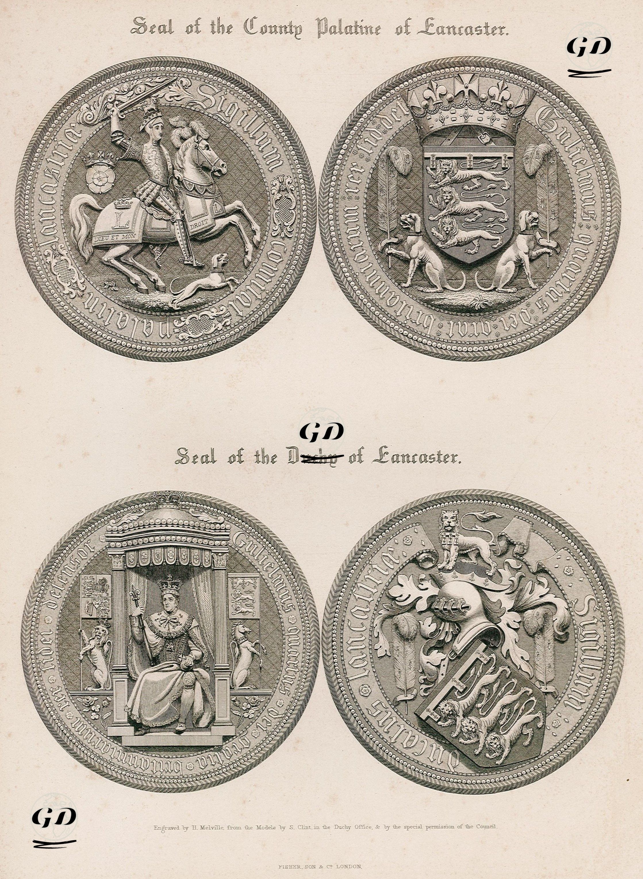 Seal Of The County Palatine Of Lancaster-Seal Of The Duchy Of Lancaster -  - 1831