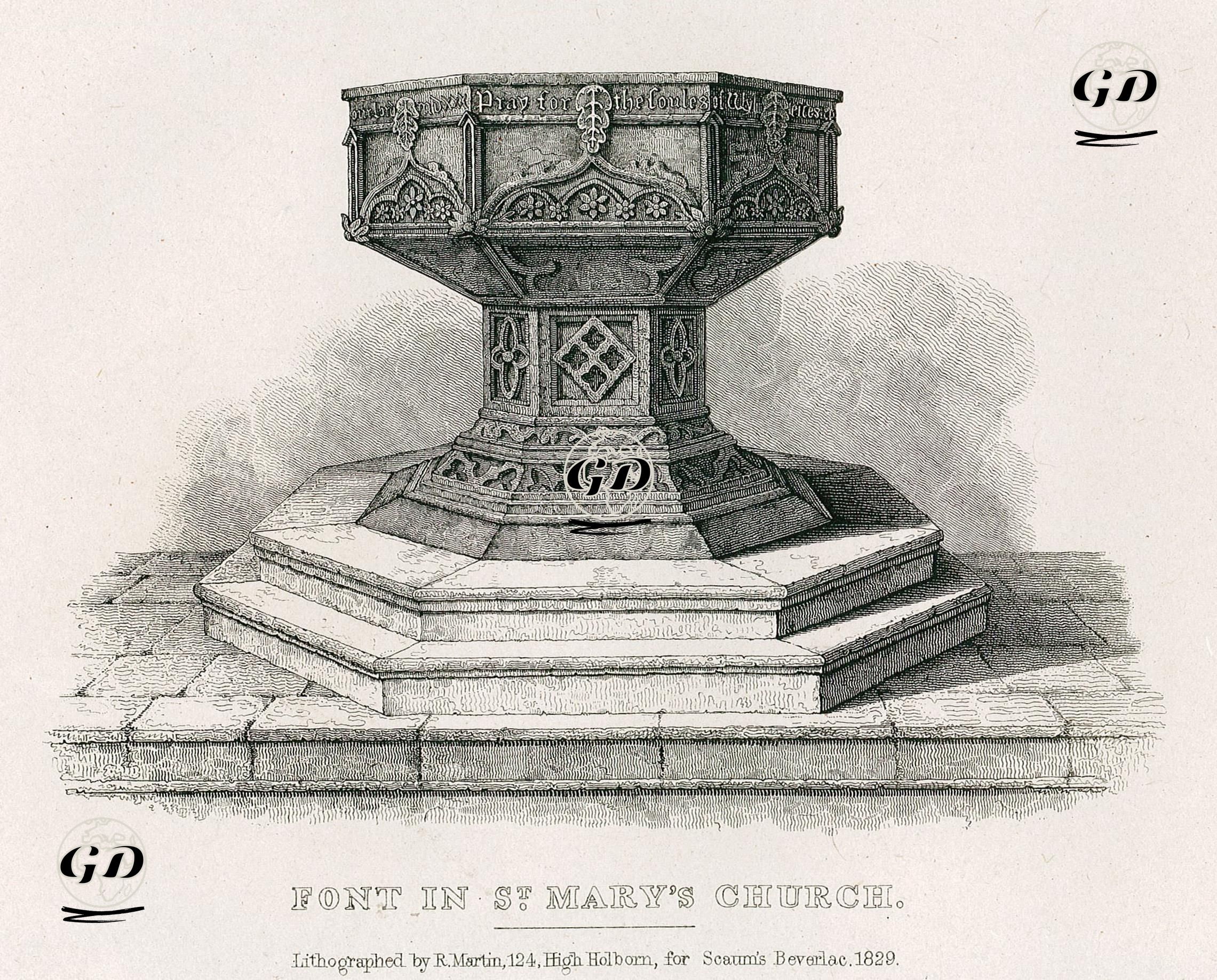 St.Mary Kilisesinde Bulunan Vaftiz Kurnası (Havuzu) -  - 1829