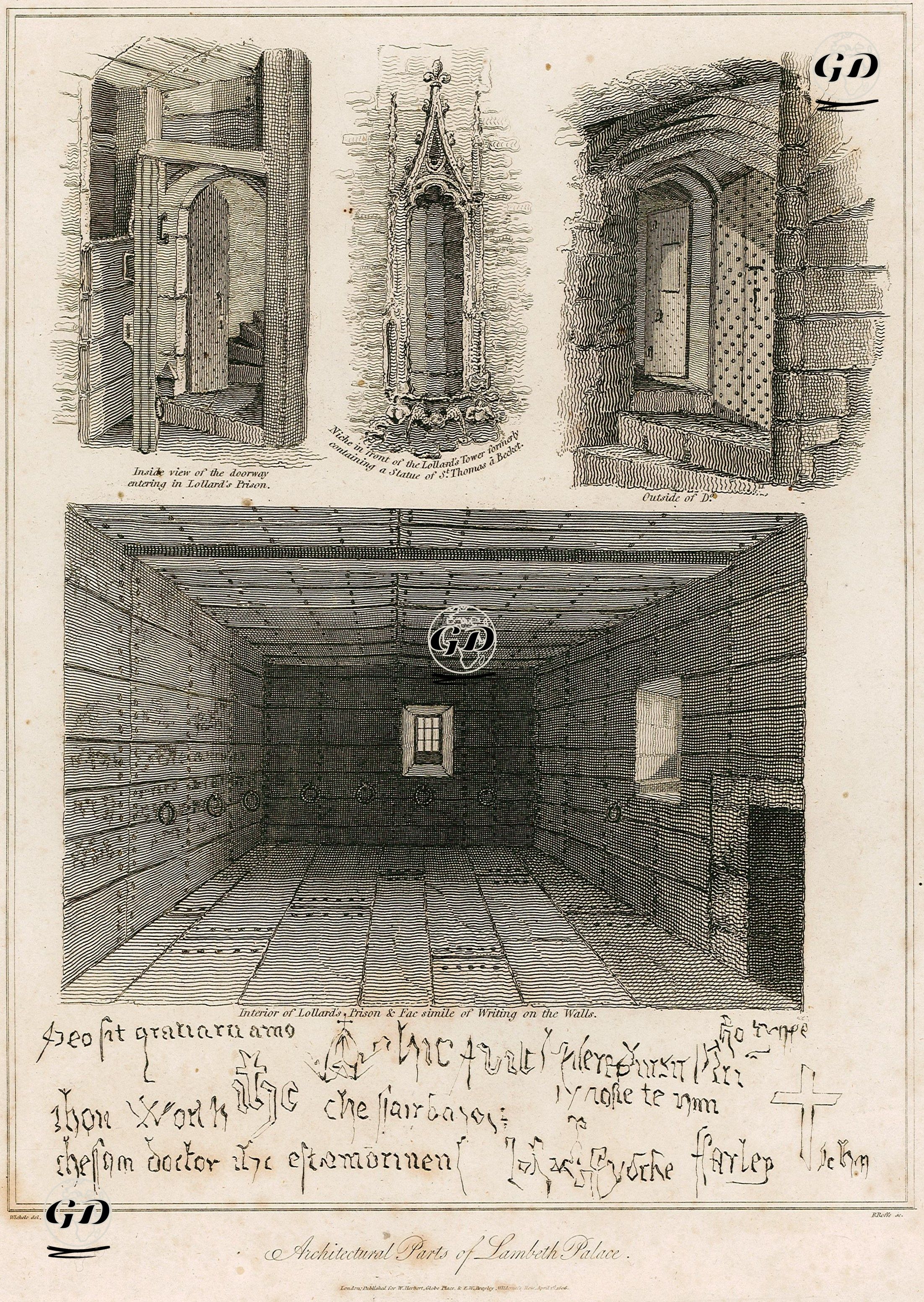 Architectural Parts Of Lambeth Palace - John Mayle Whichelo(1784-1865) - 1806